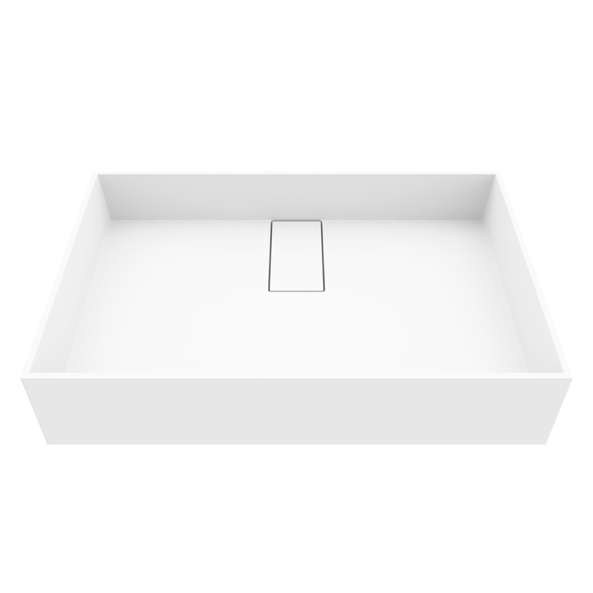 Bryant 23" L x 15" W x 5" H Matte White Handmade Rectangular Vessel Bathroom Sink