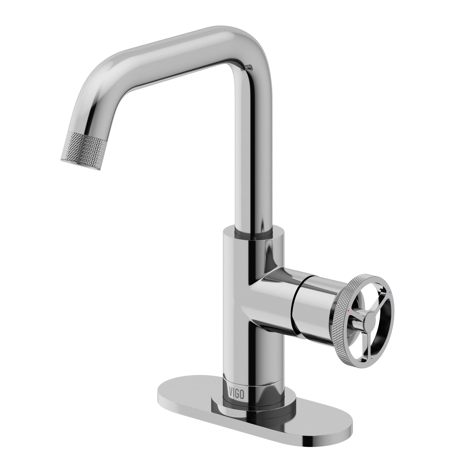 Cass 9" H Single Handle Single Hole Bathroom Faucet with Deck-Plate