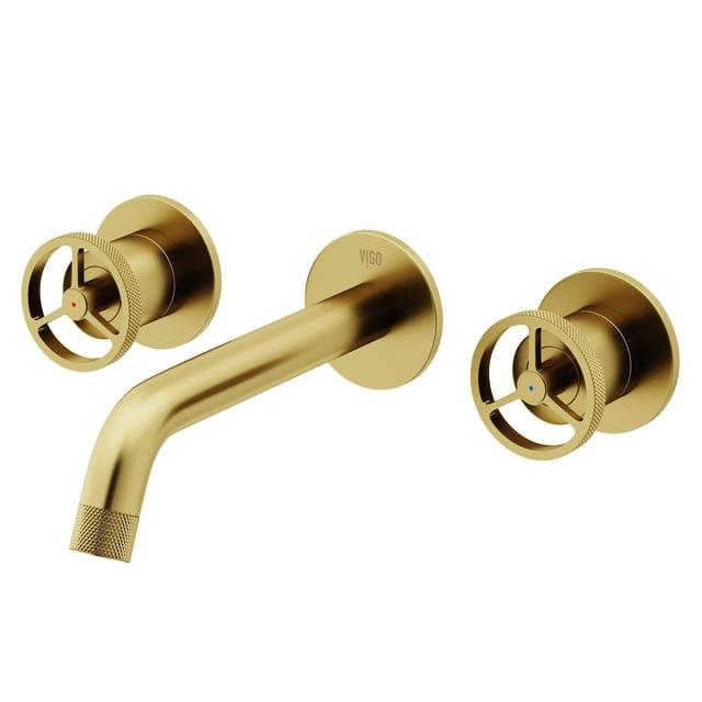VIGO Cass 3" H Two Handle WaterSense Wall Mount Bathroom Faucet VG05007MG