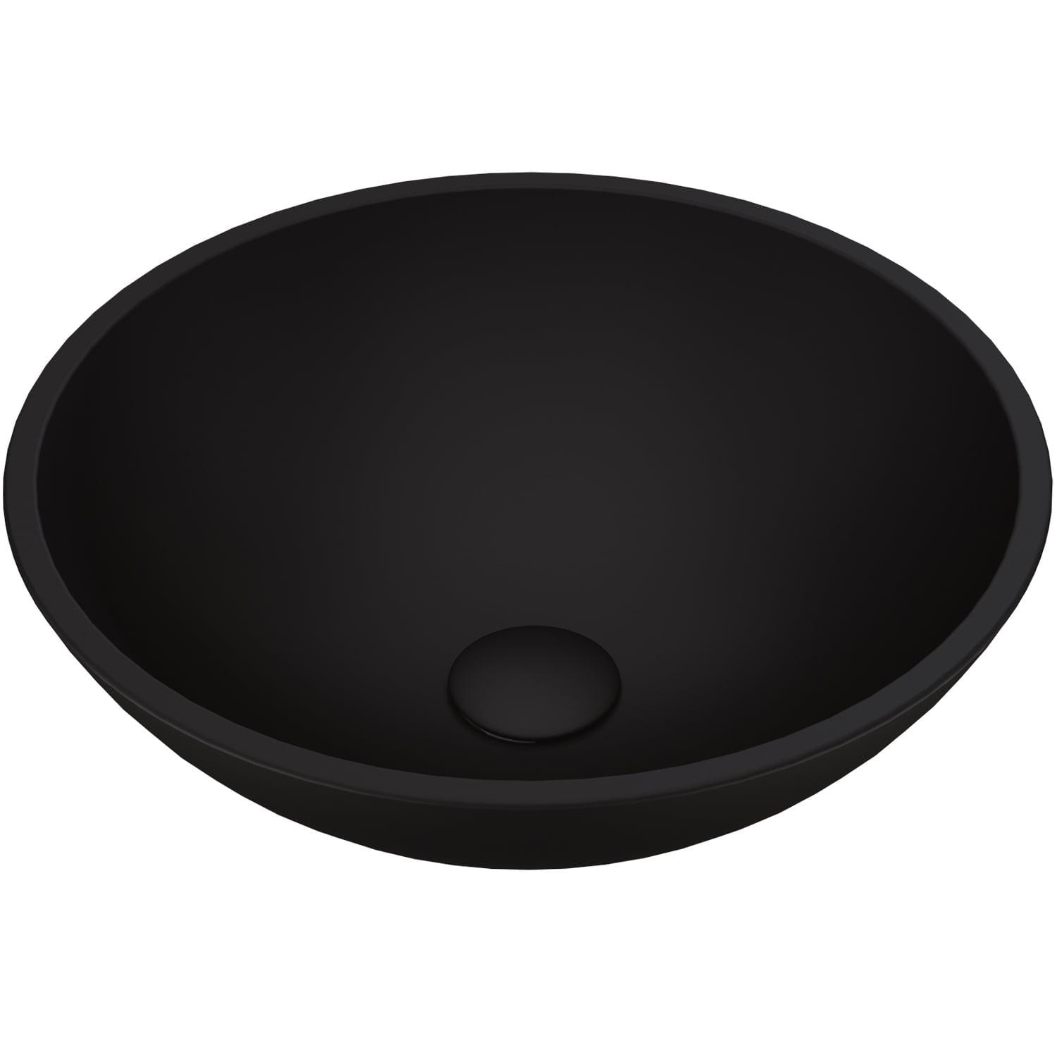 Cavalli Matte Black Glass Round Vessel Sink