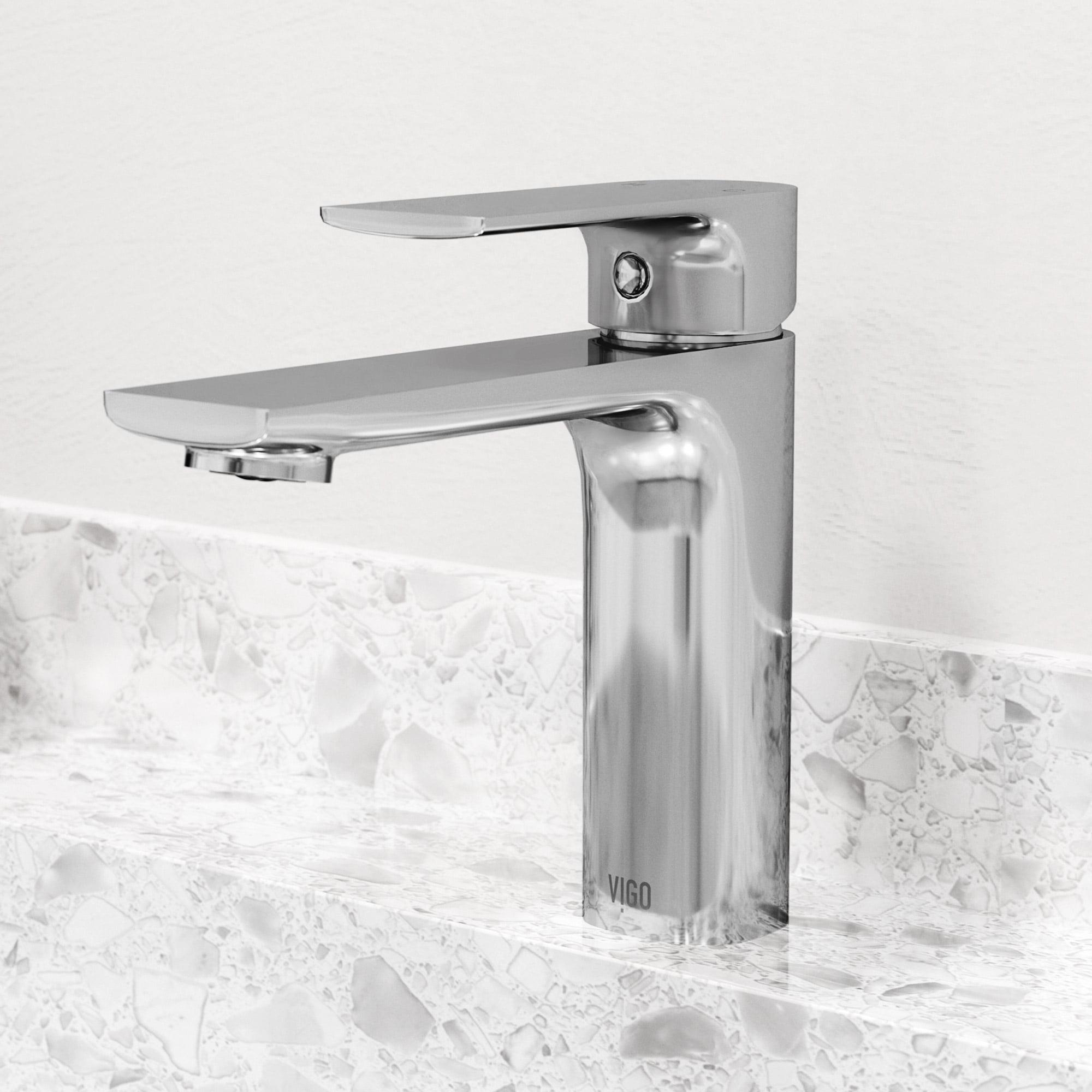 Davidson Modern Black and Chrome Brass Bathroom Faucet