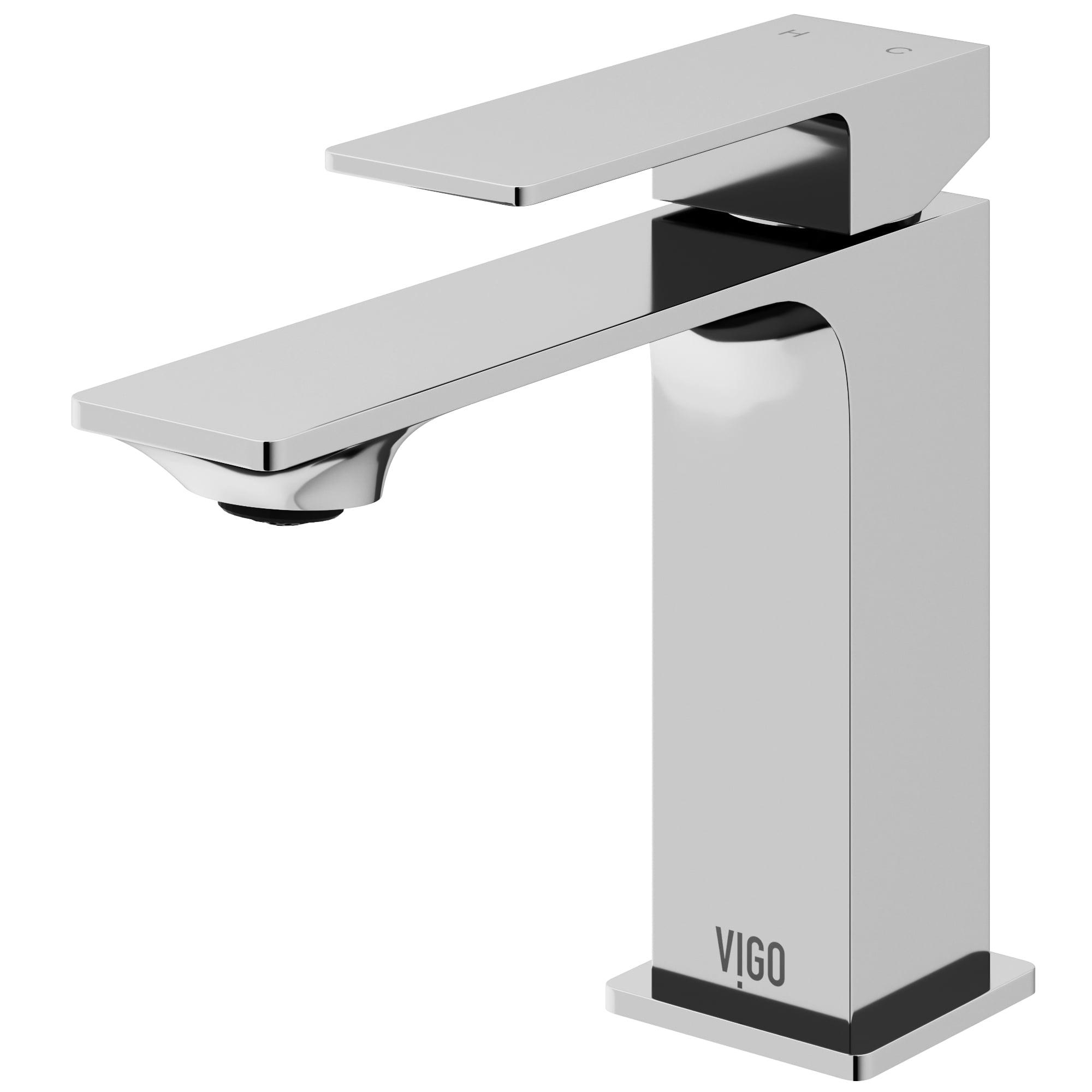 Dunn Chrome Rectangular High-Spout Single-Handle Bathroom Faucet