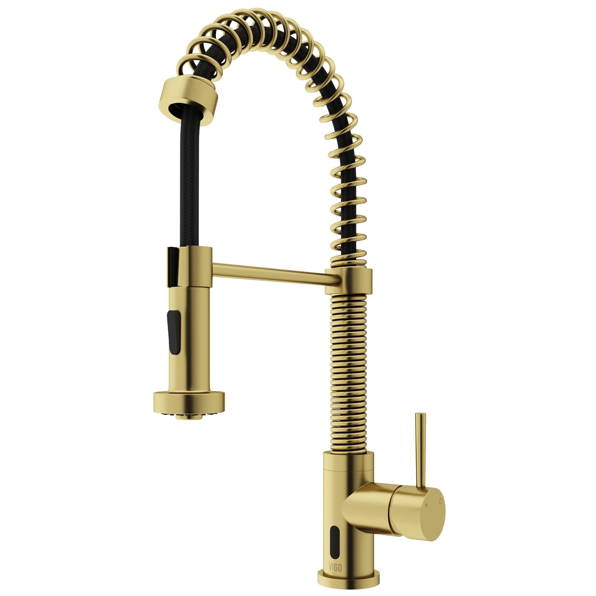 Matte Brushed Gold Touchless Pull-Down Kitchen Faucet