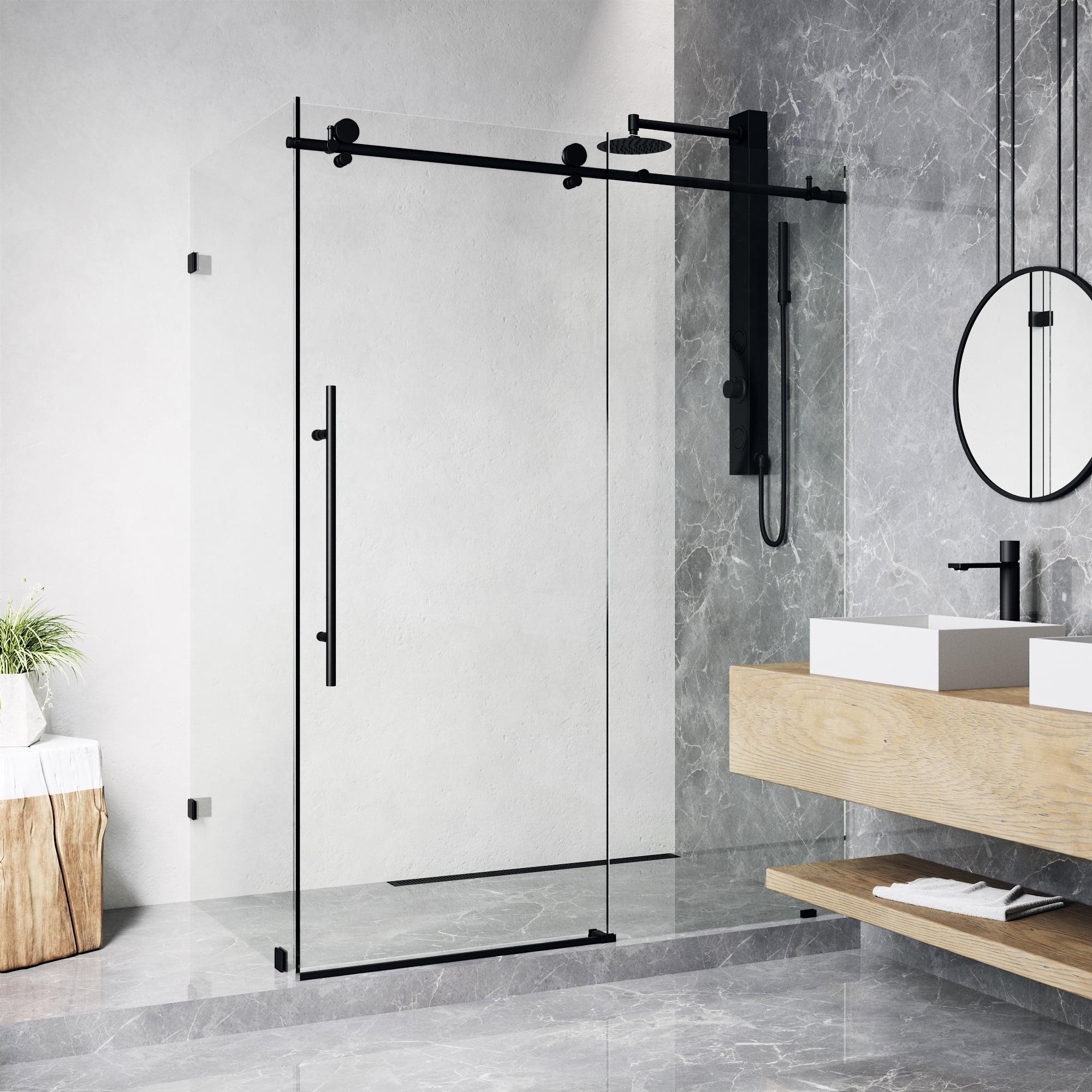 Elan E-class 46" W x 34" D x 76" H Sliding Frameless Shower Enclosure with 3/8" Clear Glass