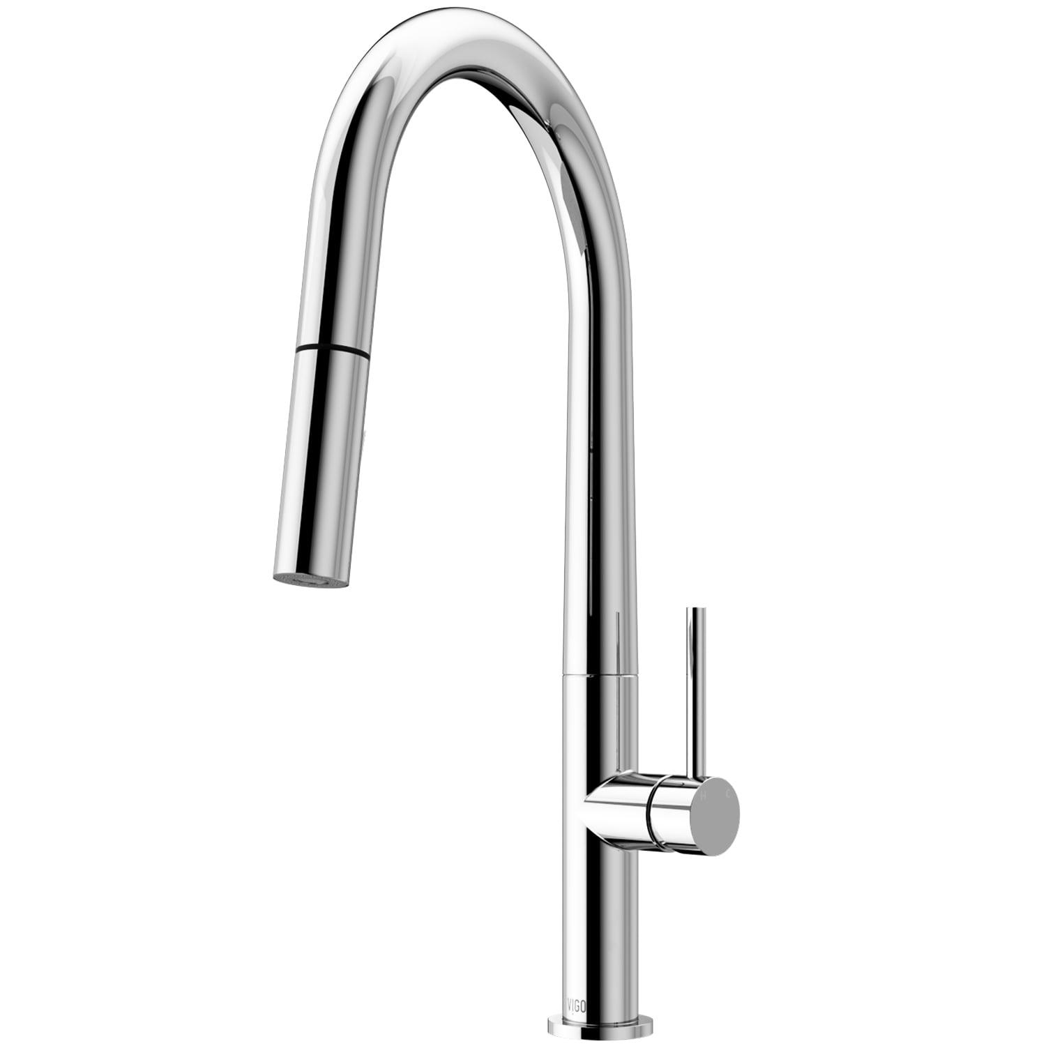 Greenwich 18" Chrome Brass Pull-Down Spray Kitchen Faucet