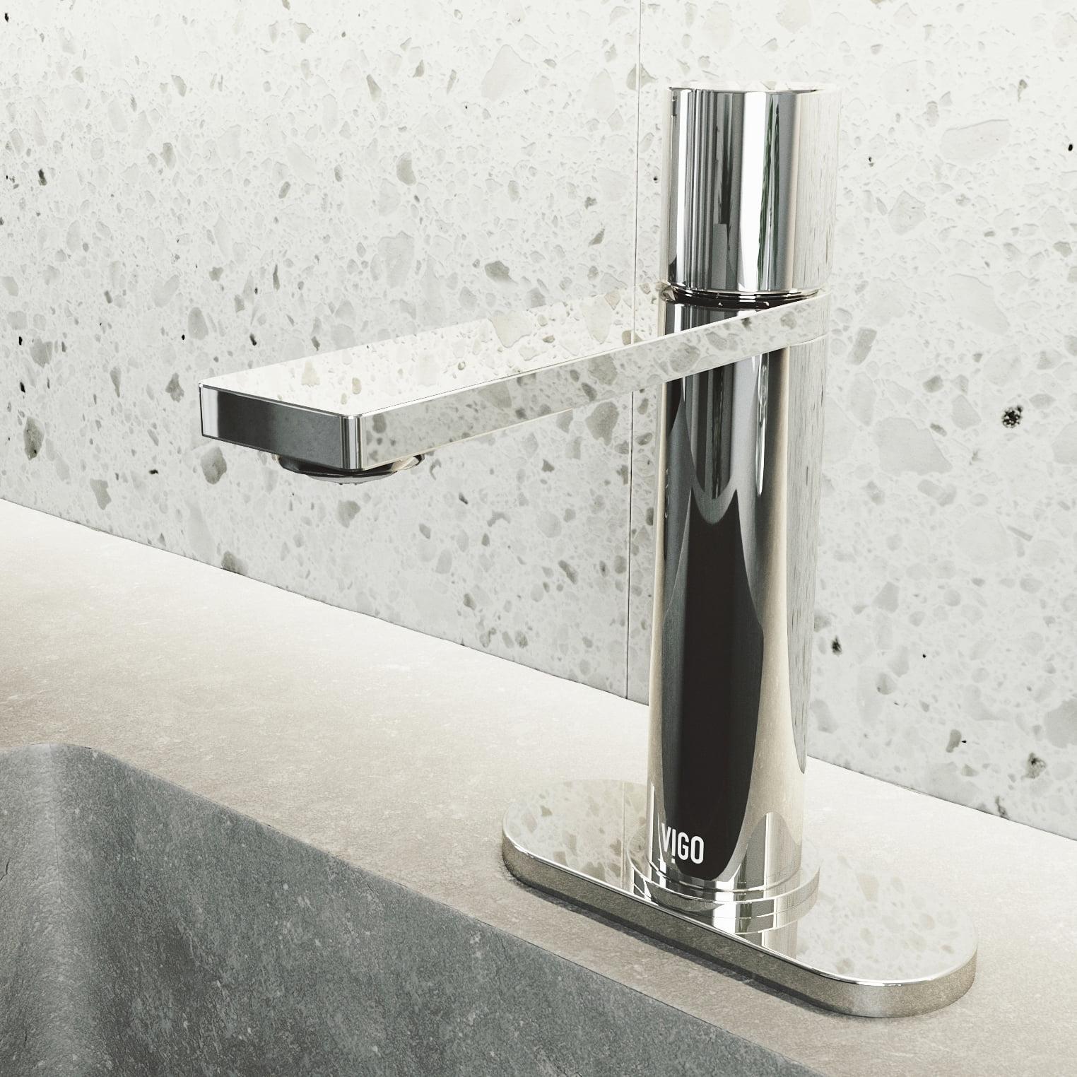Halsey Single Hole Bathroom Faucet with Deck Plate