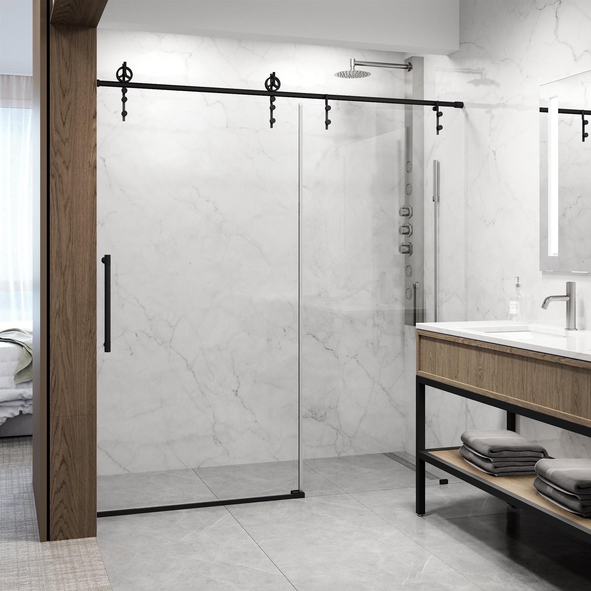 Hamilton 56-60" W x 78" H Sliding Frameless Shower Door with 3/8" Clear Glass