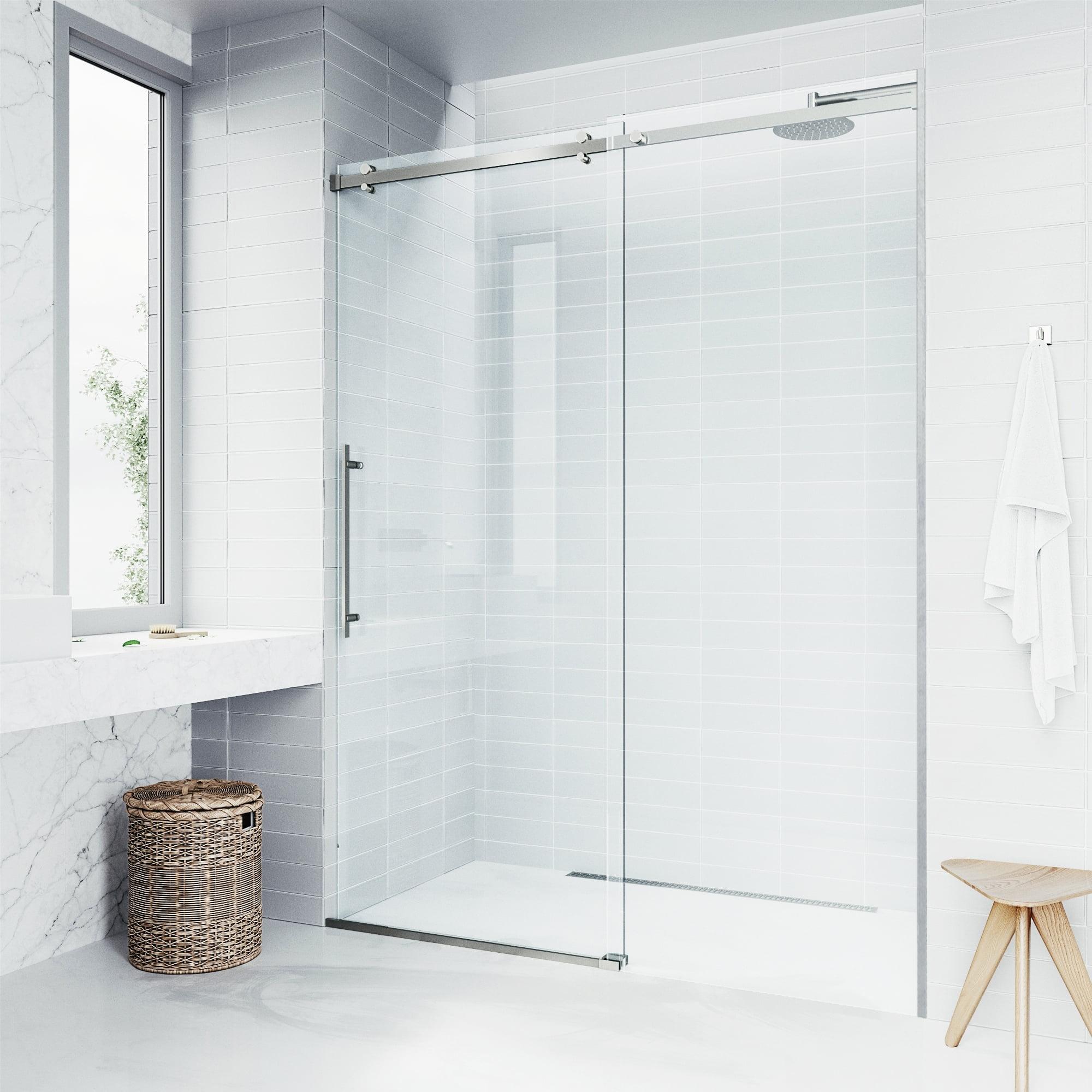 Luca 56-60" W x 79" H Sliding Frameless Shower Door with 3/8" Clear Glass