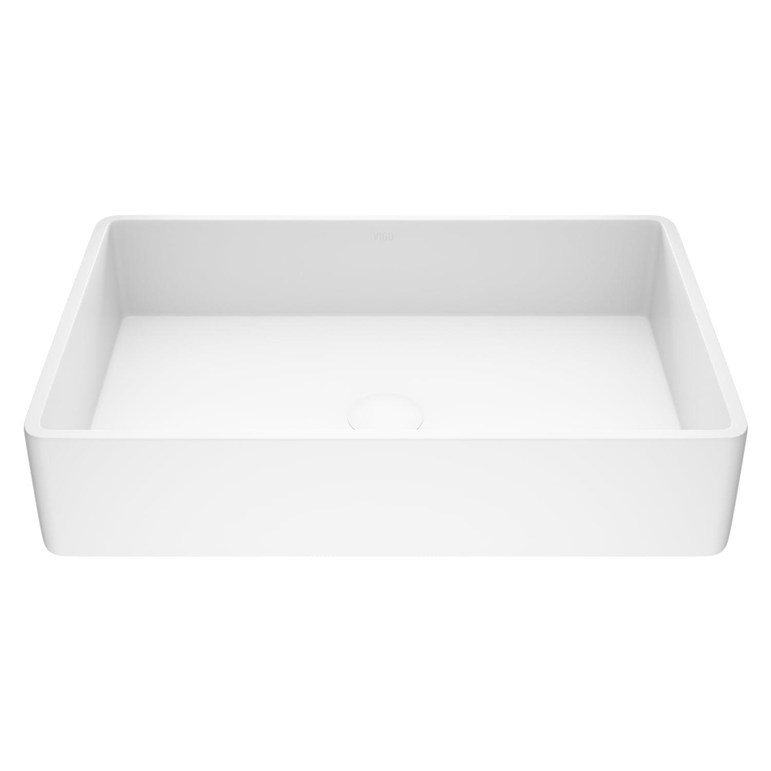 Magnolia 21" L x 14" W x 5" H Matte White Handmade Rectangular Vessel Bathroom Sink