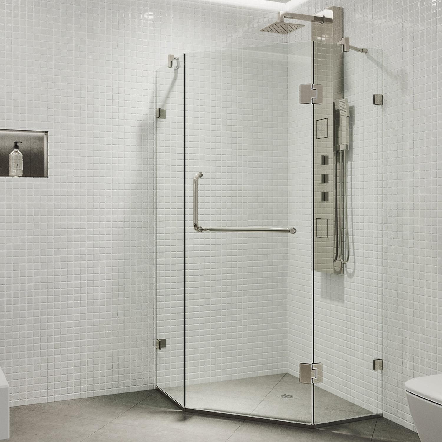 Piedmont 36" W x 36" D x 73" H Hinged Frameless Shower Enclosure with 3/8Clear Glass