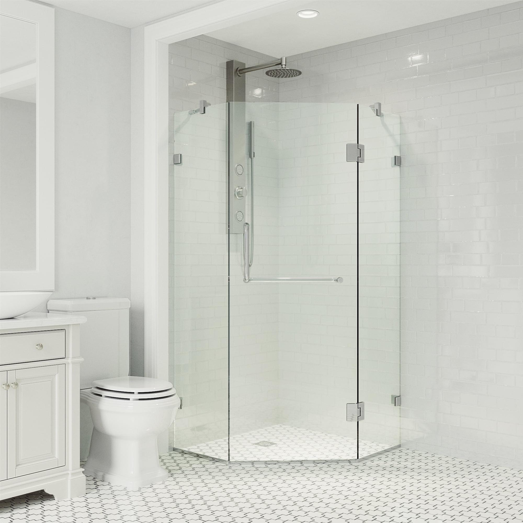Piedmont 36" W x 36" D x 73" H Hinged Frameless Shower Enclosure with 3/8Clear Glass