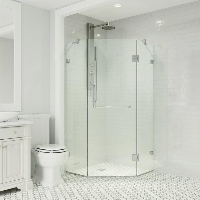 Piedmont 36" W x 36" D x 73" H Hinged Frameless Shower Enclosure with 3/8Clear Glass
