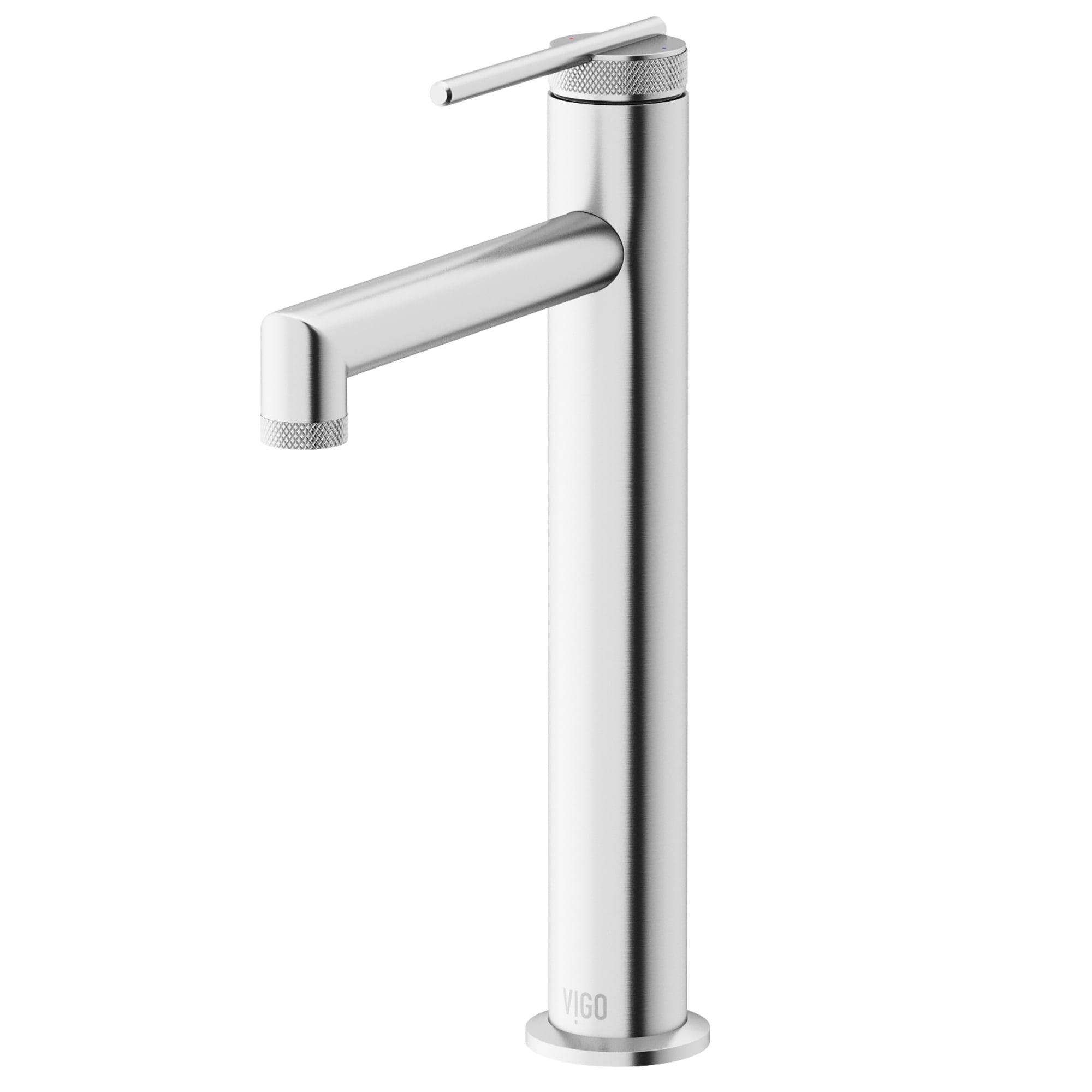 Sterling Vessel Bathroom Faucet with Diamond Knurling in Brushed Nickel