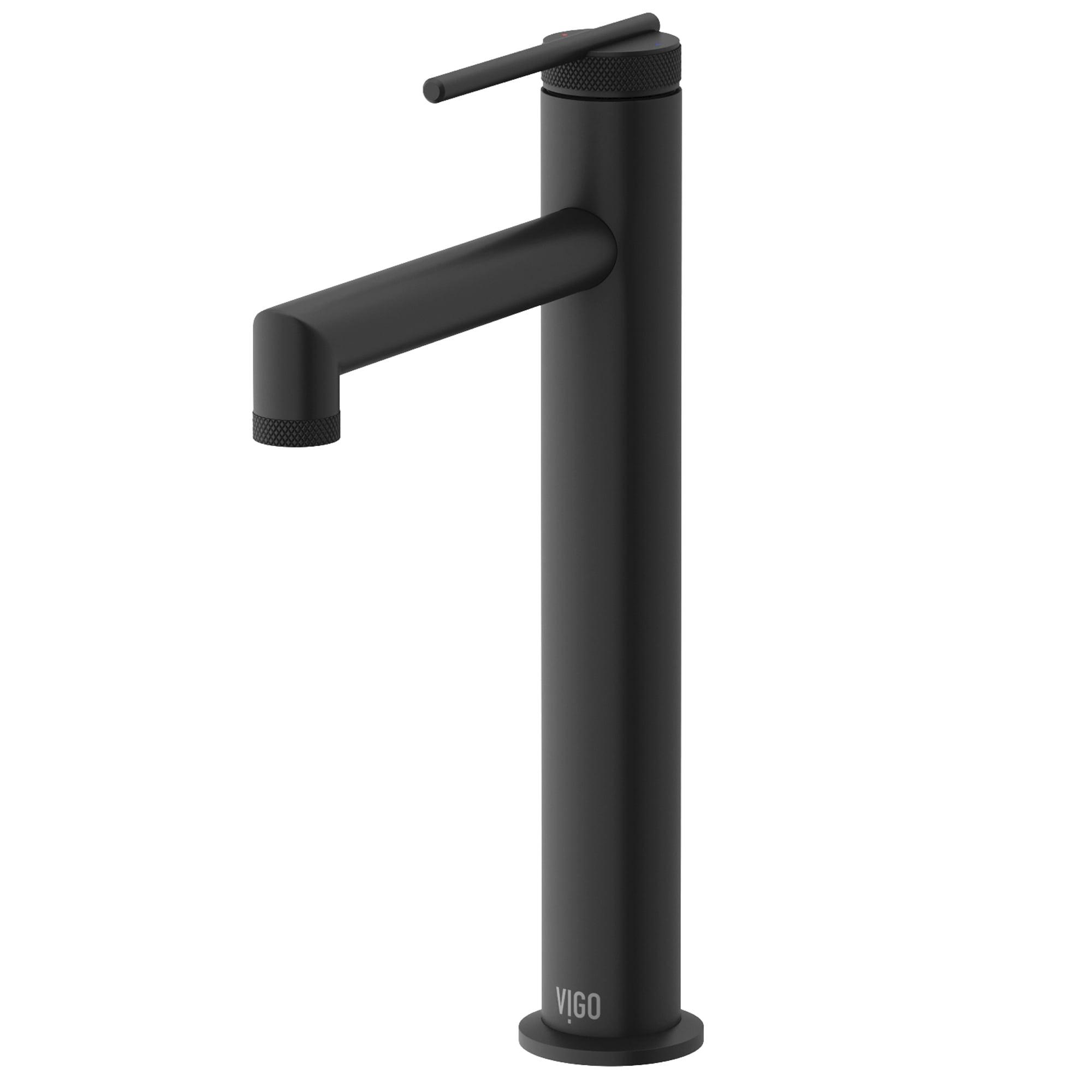 Sterling High Arc Single-Handle Vessel Sink Faucet in Matte Black