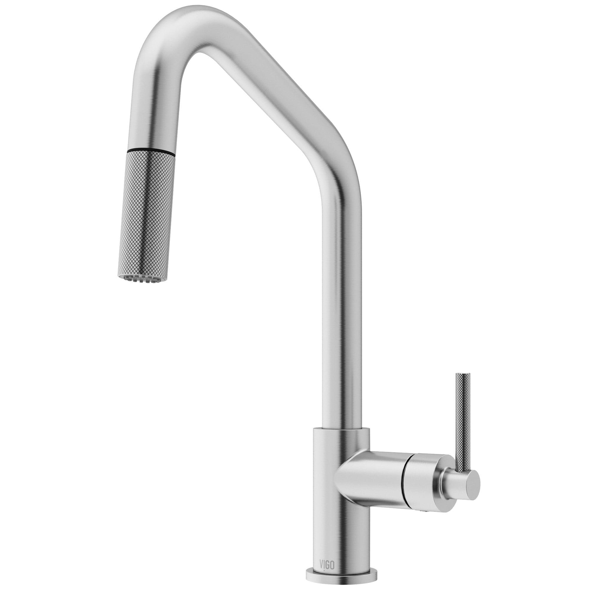 Stainless Steel High Arc Pull-Down Kitchen Faucet with Spray