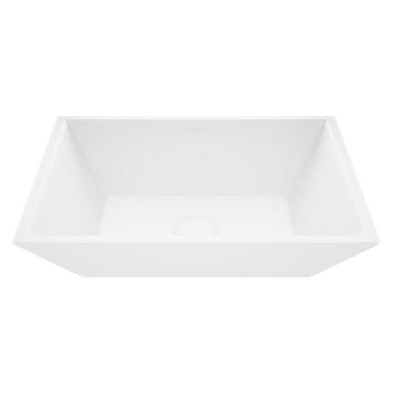 Vinca 18" L x 14" W x 5" H Matte White Handmade Rectangular Vessel Bathroom Sink