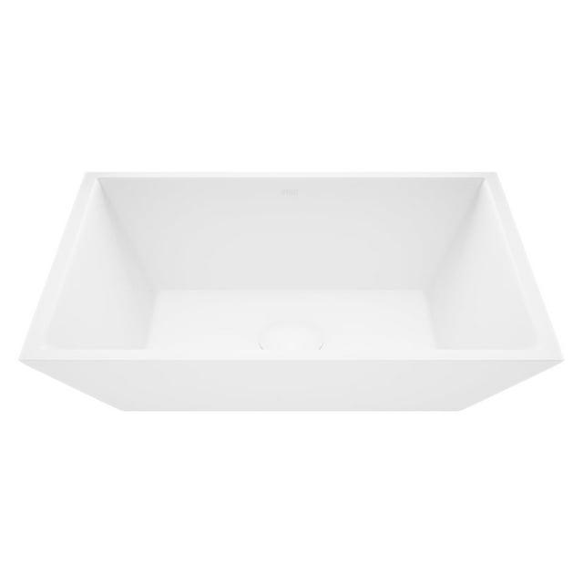 Vinca 18" L x 14" W x 5" H Matte White Handmade Rectangular Vessel Bathroom Sink