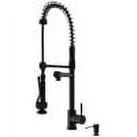 Zurich 27" Matte Black Pull-Down Kitchen Faucet with Soap Dispenser