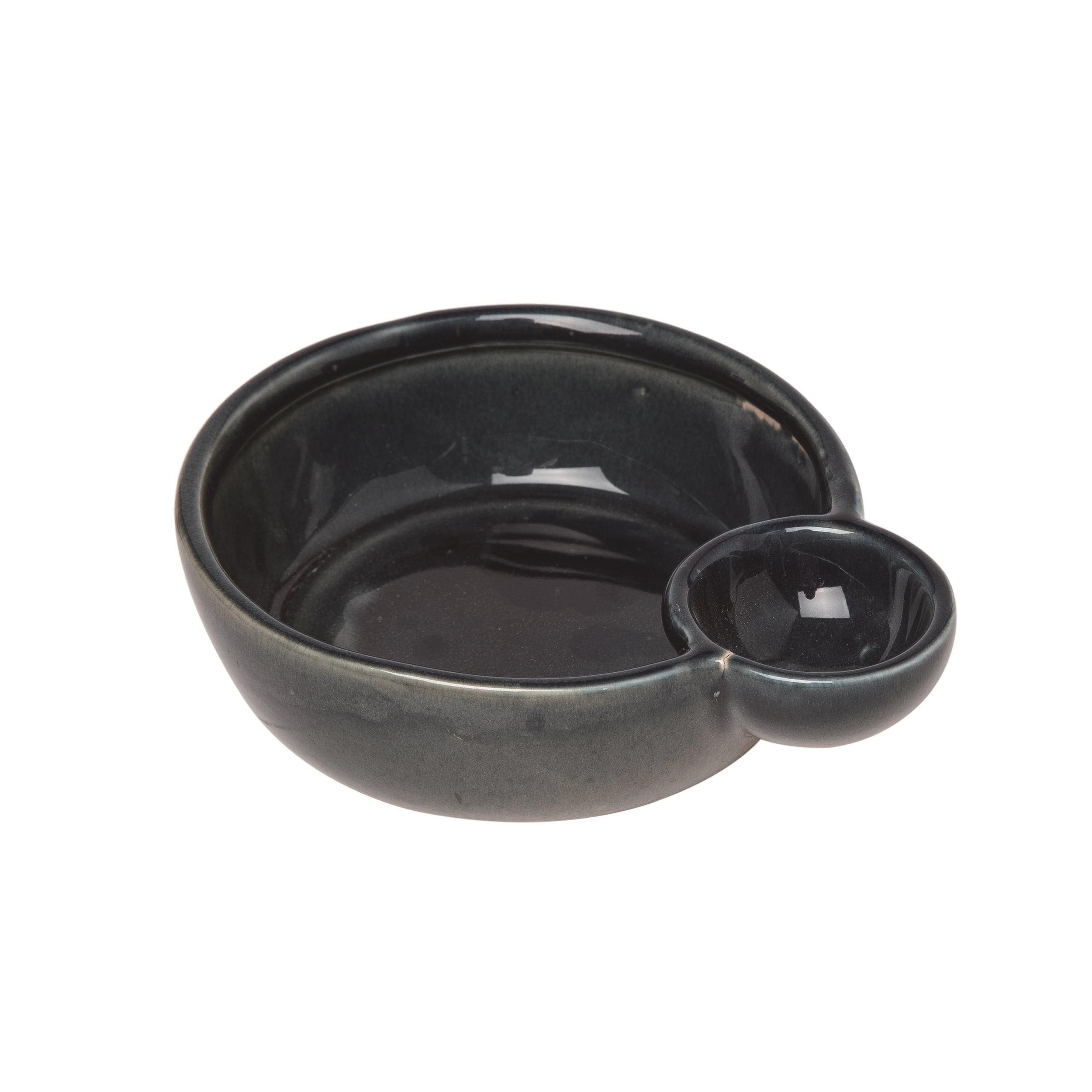 VIP Stoneware 5.67 in. Black Reactive Glaze Bowl