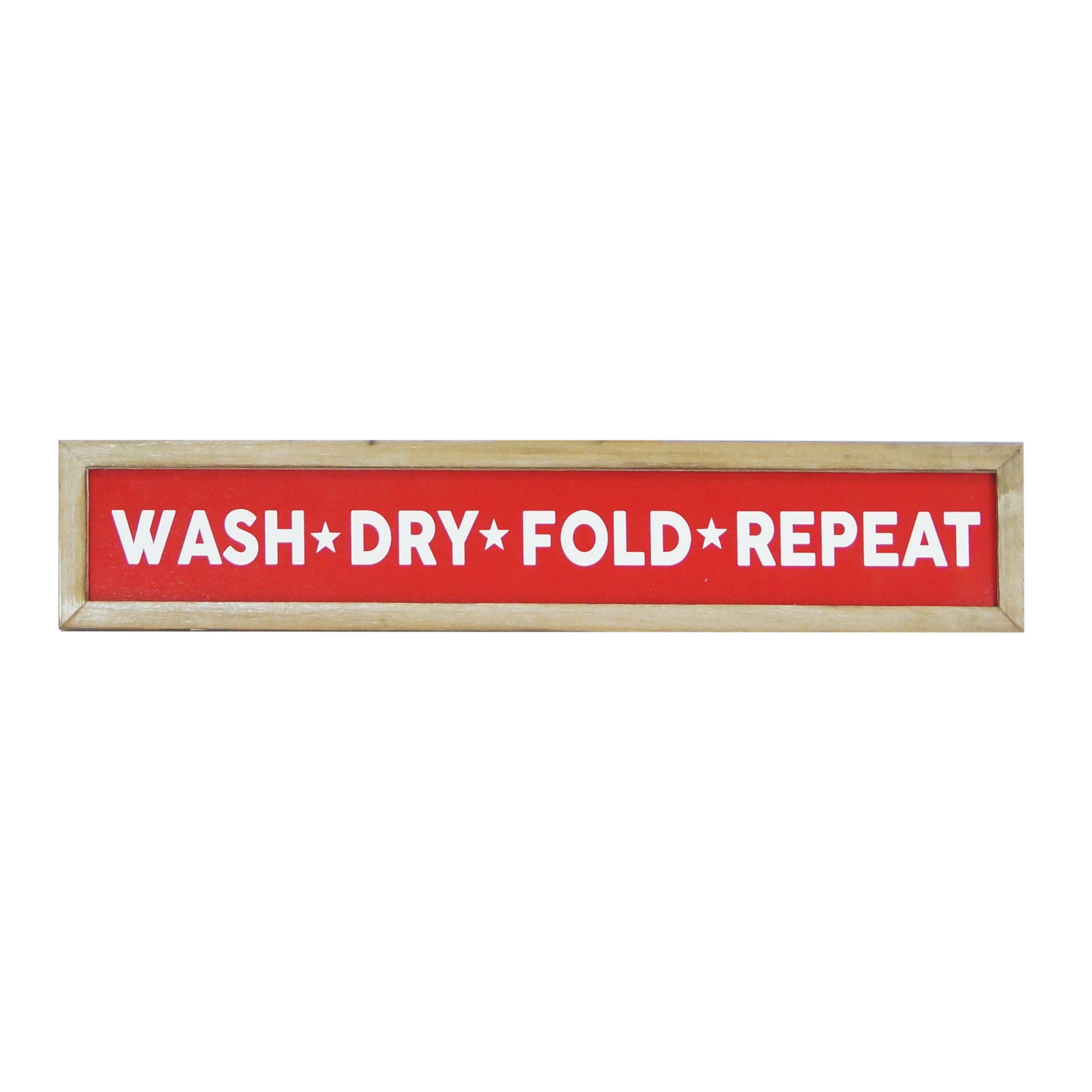 VIP Wood 23.5 in. Red Wash Dry Fold Repeat Sign