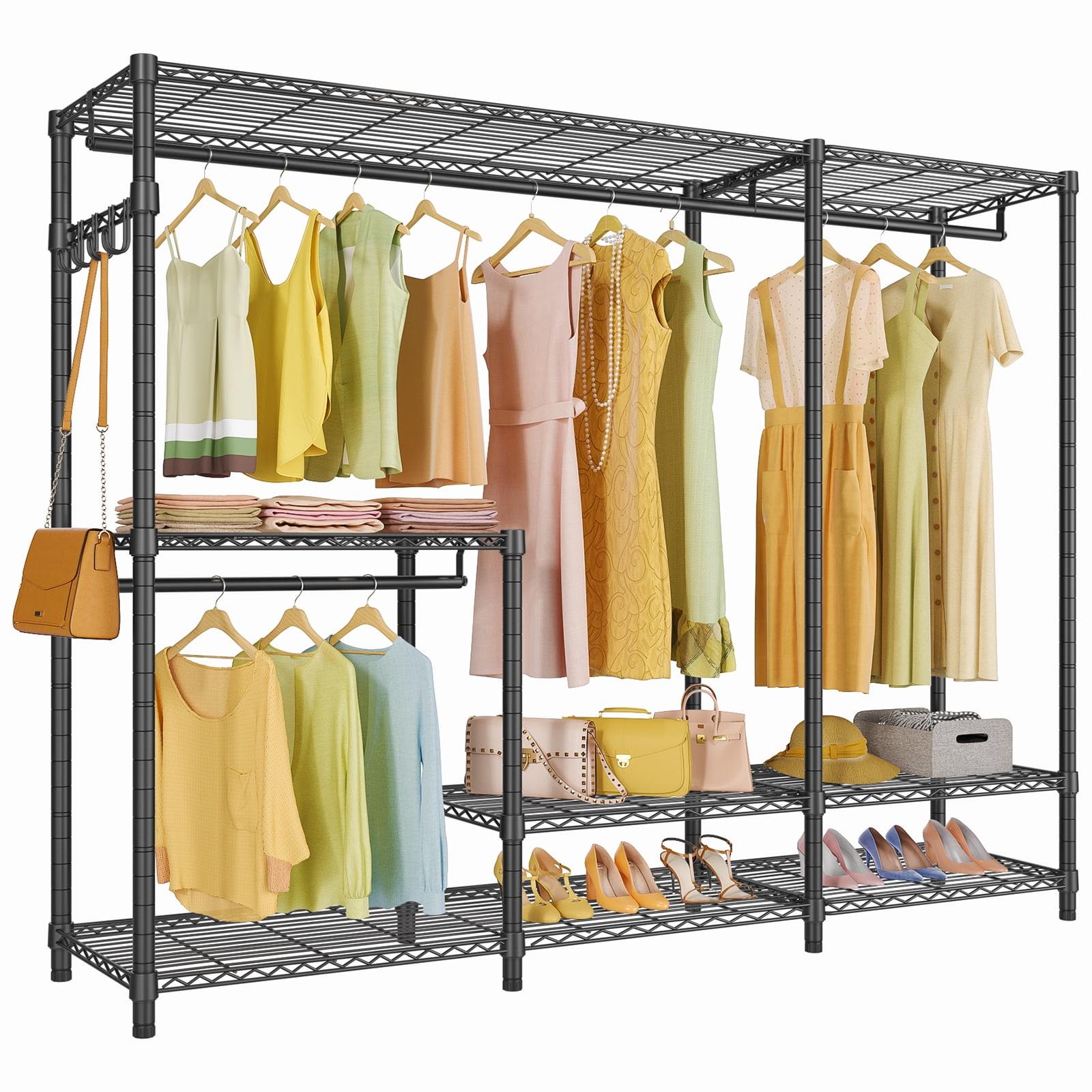 VIPEK V3i Garment Rack Large Wardrobe Closet Adjustable Metal Clothing Rack with Shelves & Hanger Rod & Side Hooks, 950lbs Weight Capacity