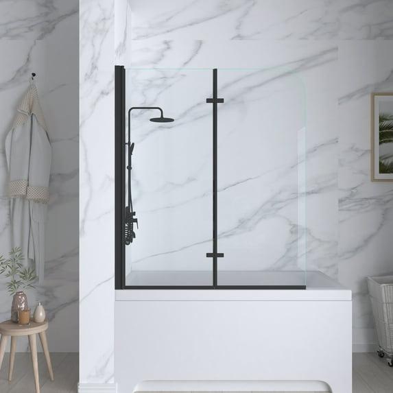 Jraty 47.2" W x 55" H Frameless Tub Door