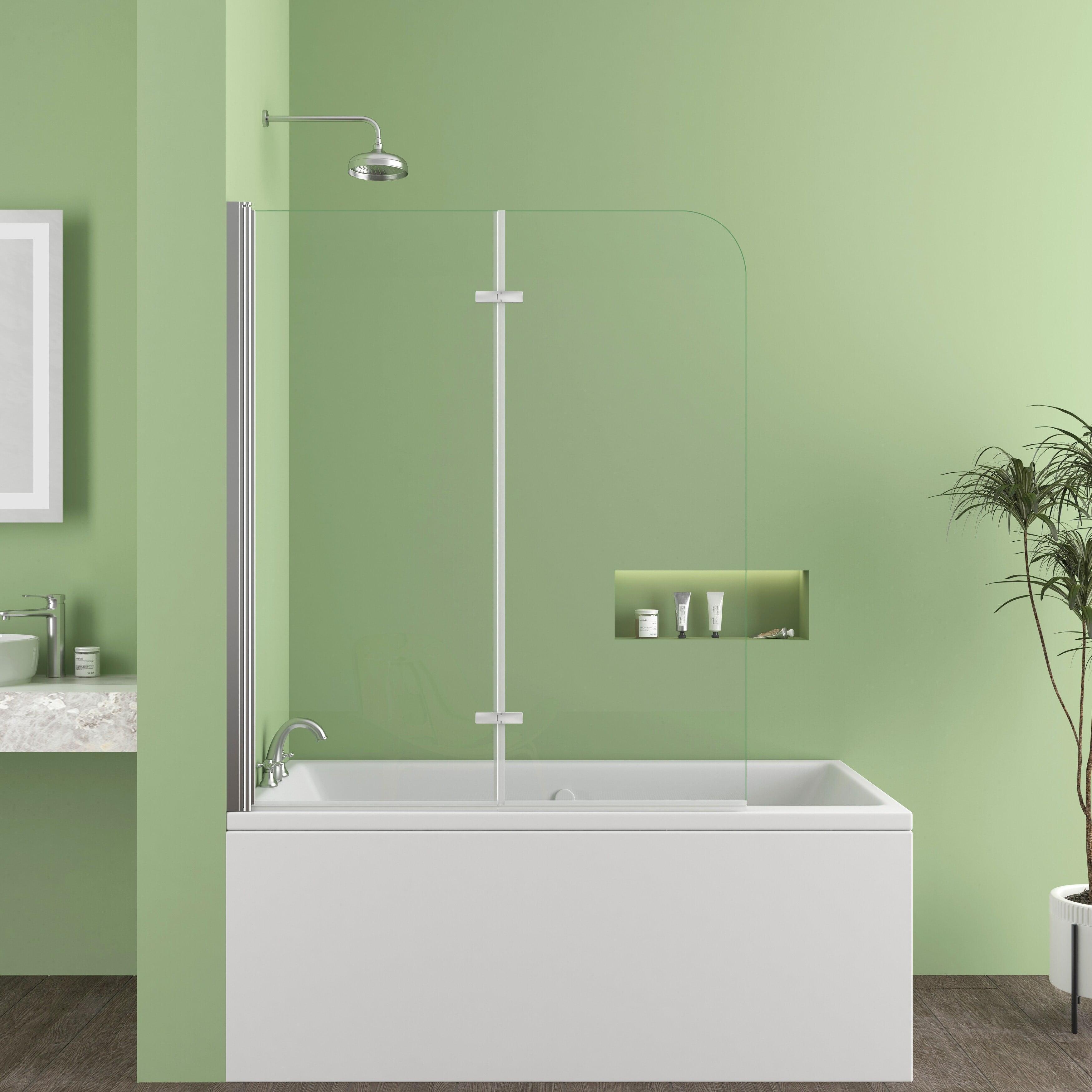 Jraty 47.2" W x 55" H Frameless Tub Door