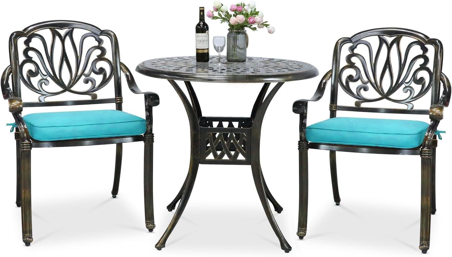 2 - Person Round Outdoor Dining Set with Cushions