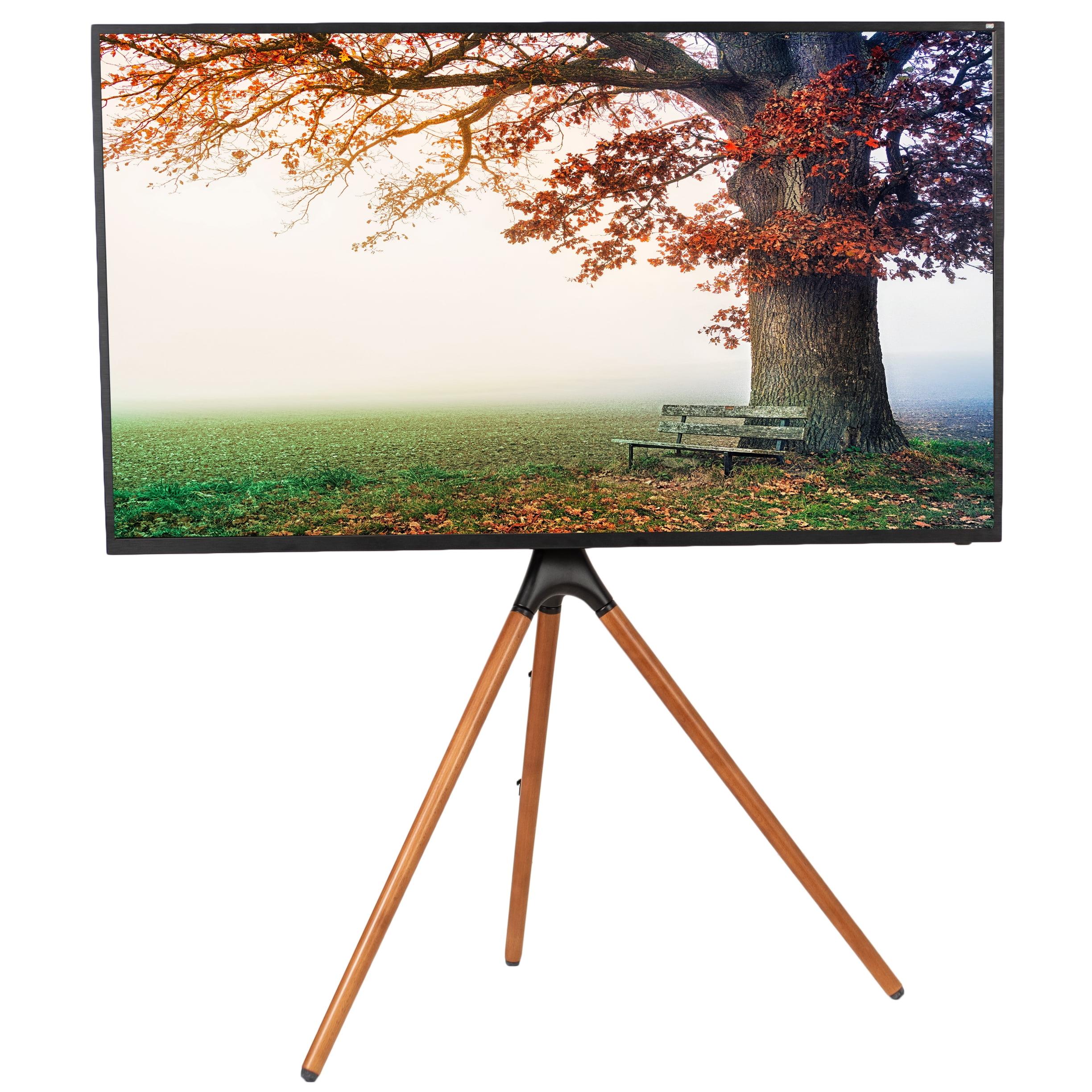 Vivo Artistic Easel Electronic Stand for up to 65" TV, Wooden, Dark Walnut