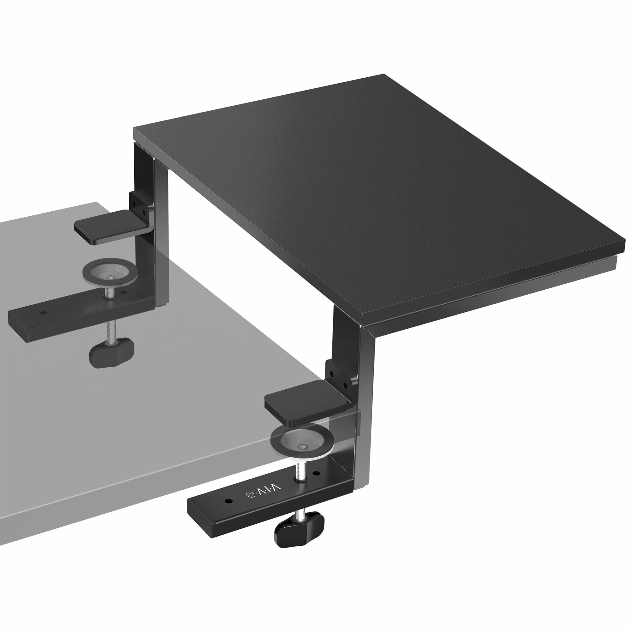 Black Steel 15" Clamp-On Desk Extension Shelf