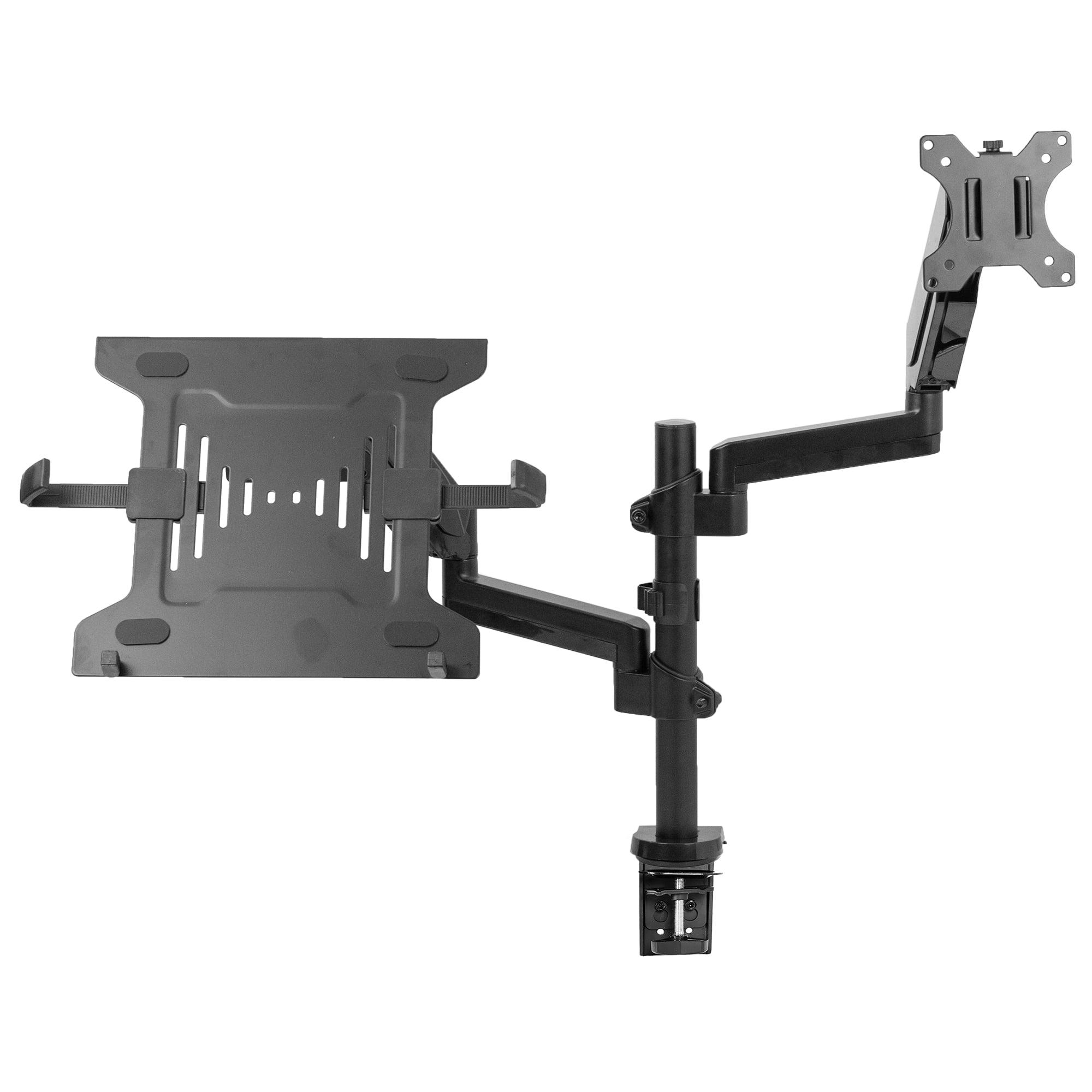 Vivo Pneumatic Adjustable Dual Arm Desk Mount for 17"-32" Monitor and 10"-15.6" Laptop