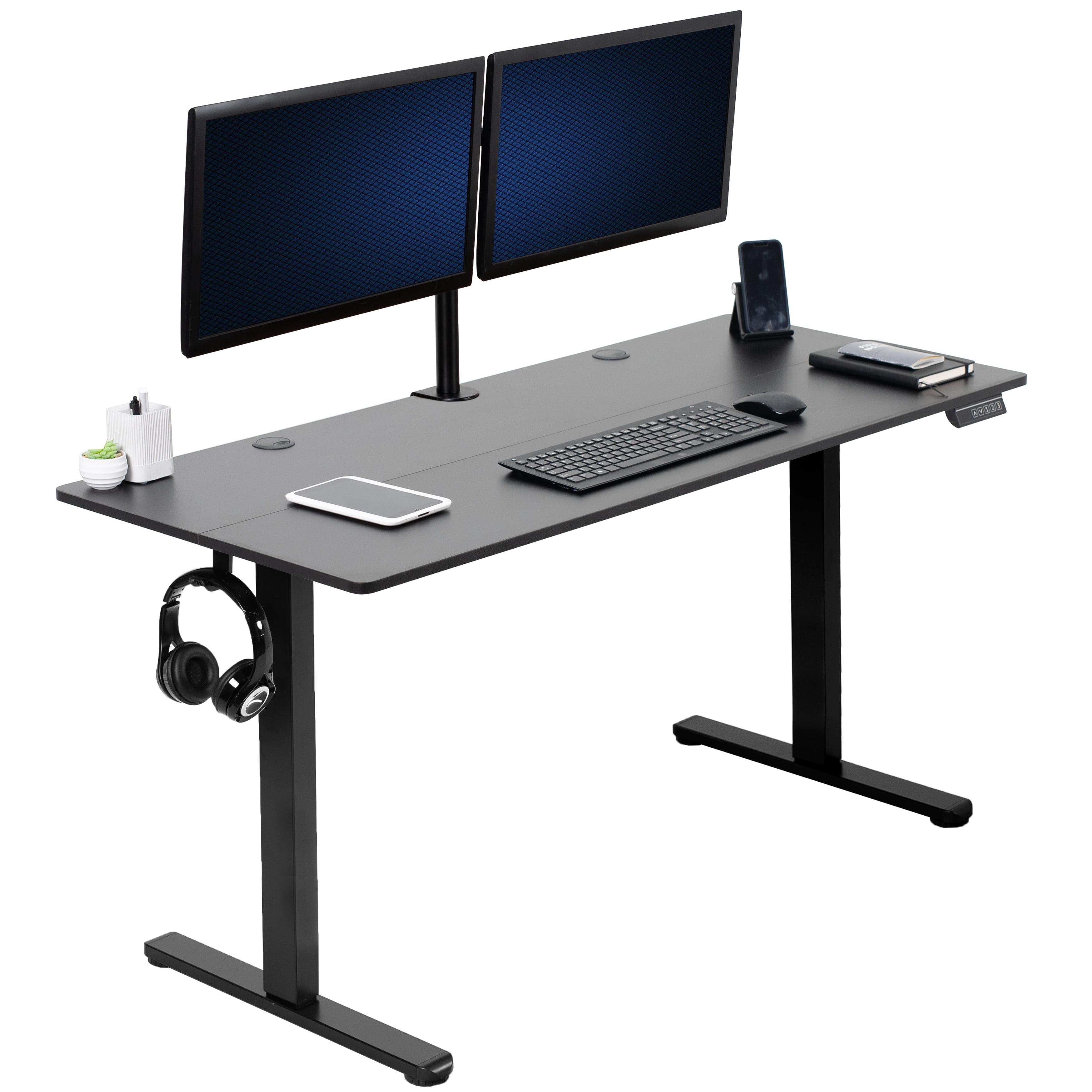 ErgoFlex Black 55" Electric Height Adjustable Standing Desk