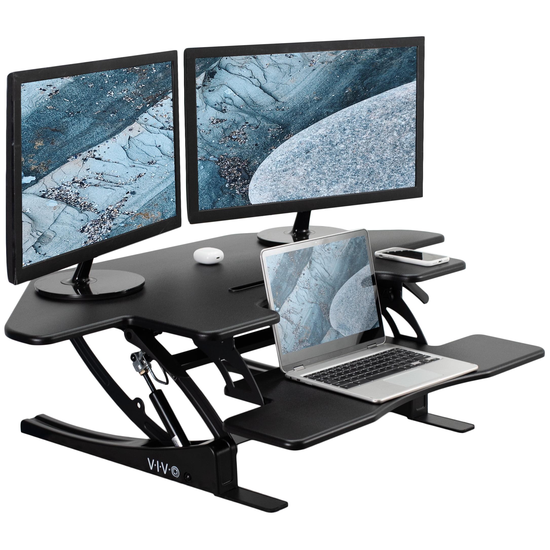 43" Black Steel Adjustable Standing Desk Converter