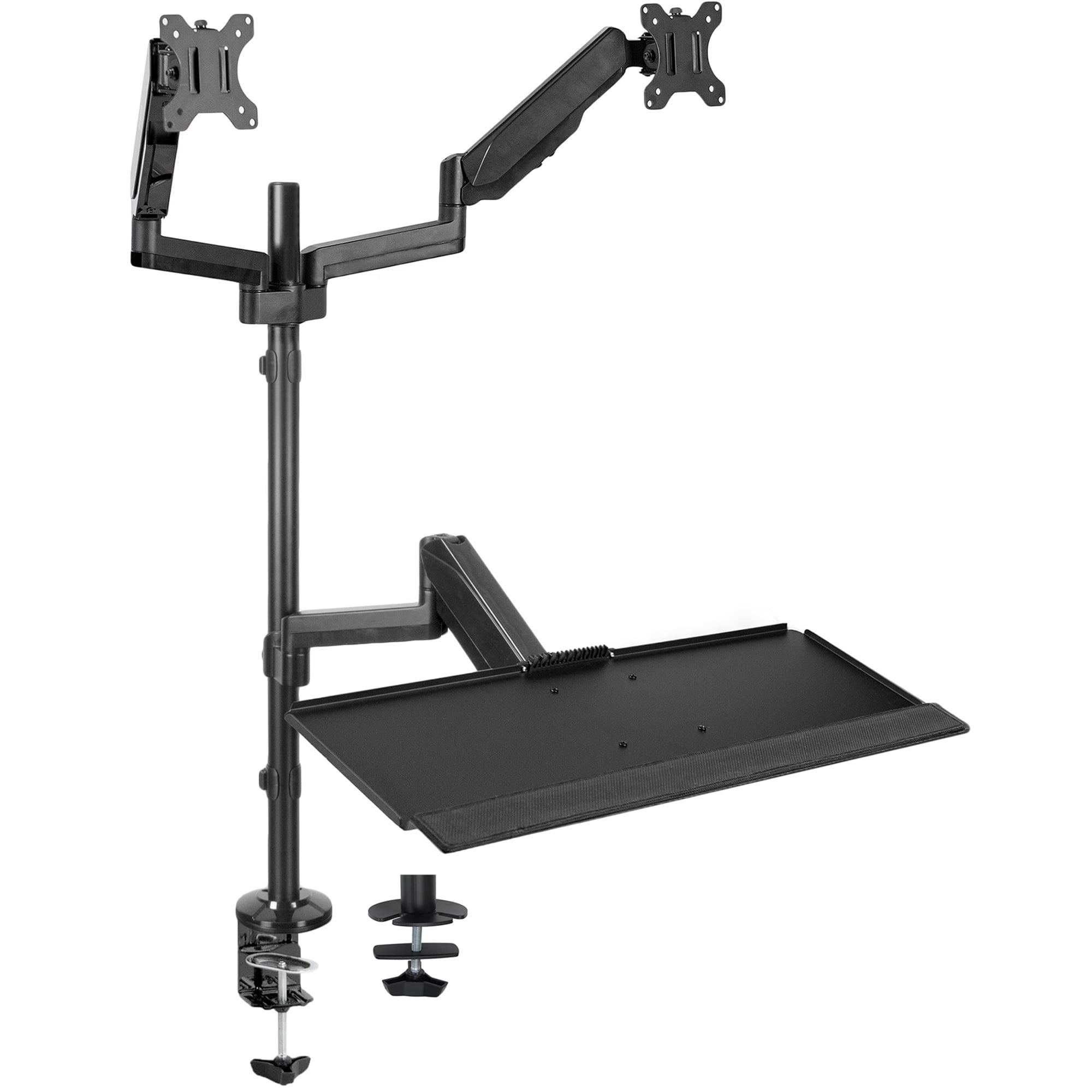 ErgoFlex Black Steel Dual Monitor Sit-Stand Workstation, 32" Max Screen