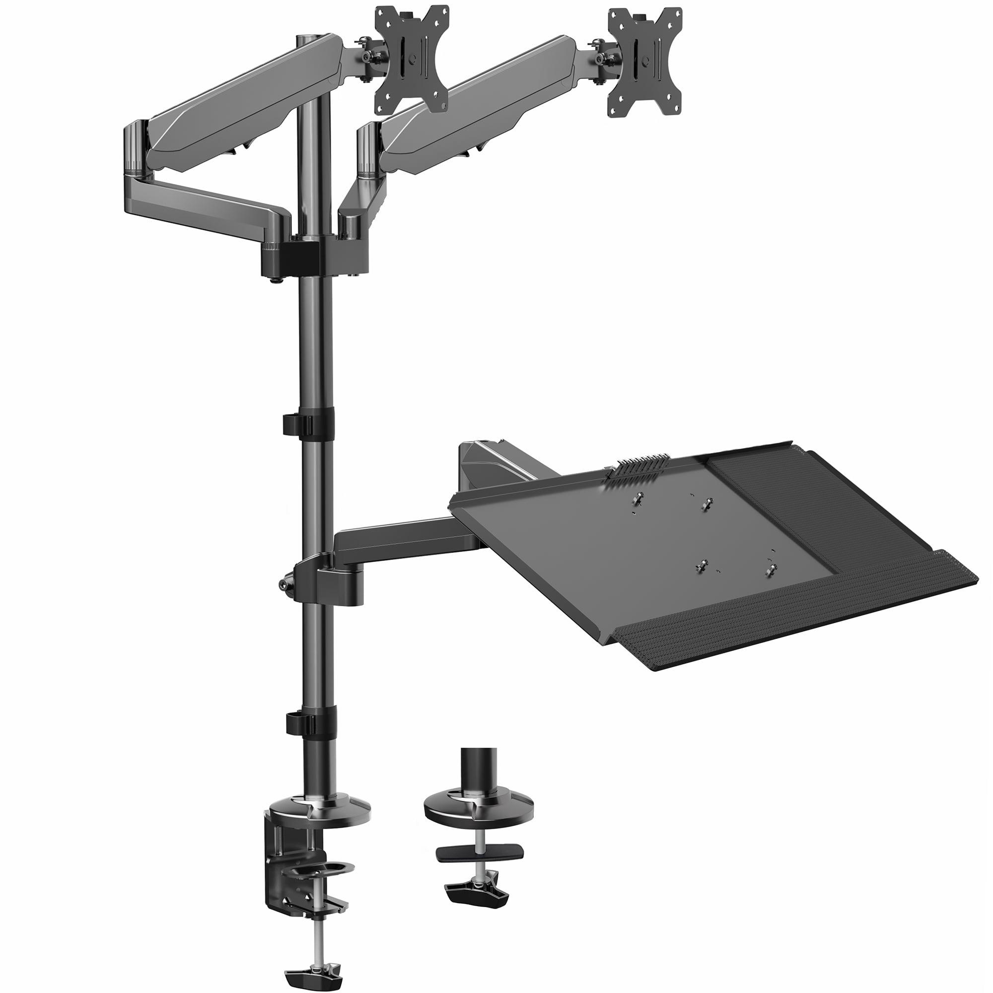 Sit to Stand Dual Monitor Desk Mount Workstation