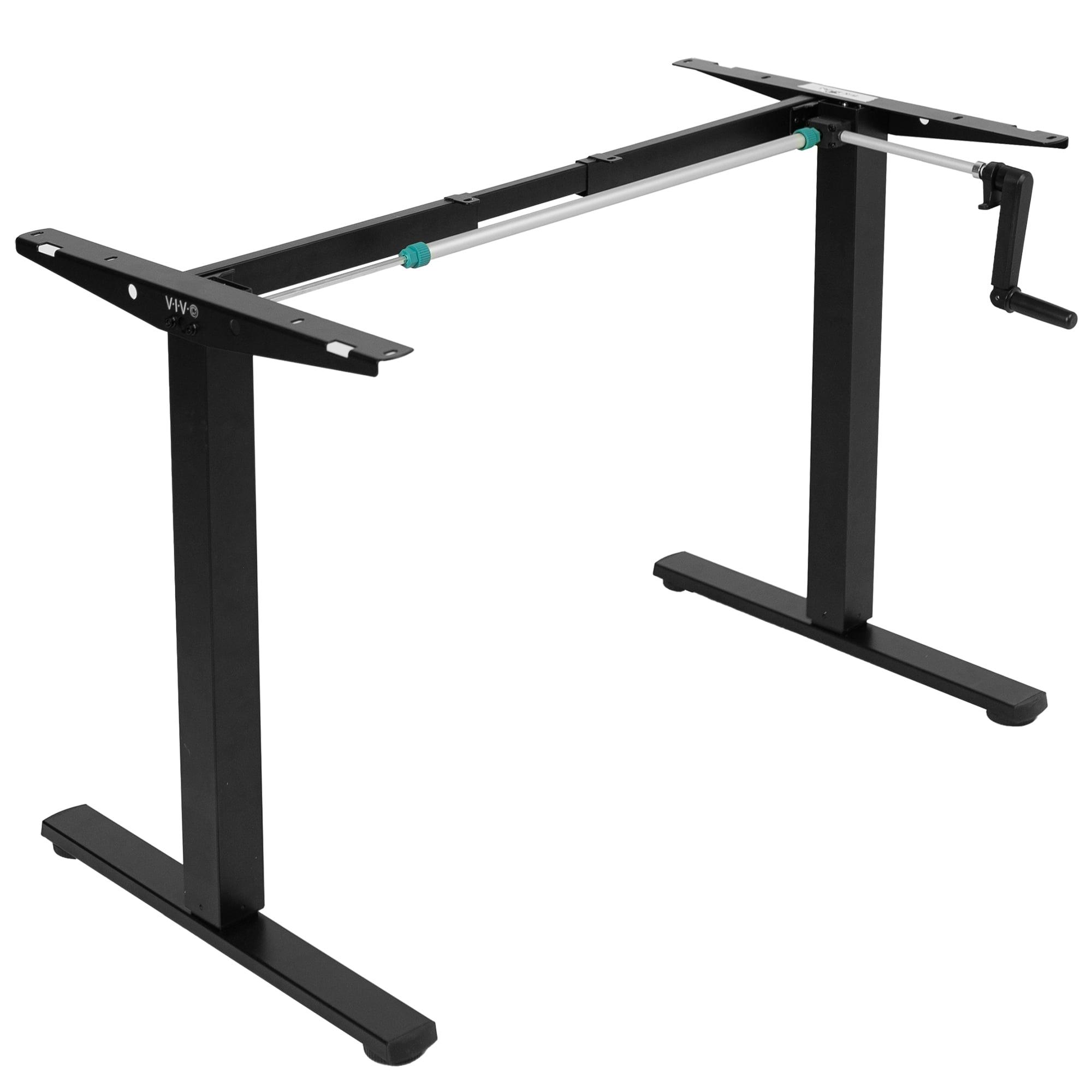 VIVO Manual Height Adjustable Stand Up Desk Frame Crank System, M051MB series