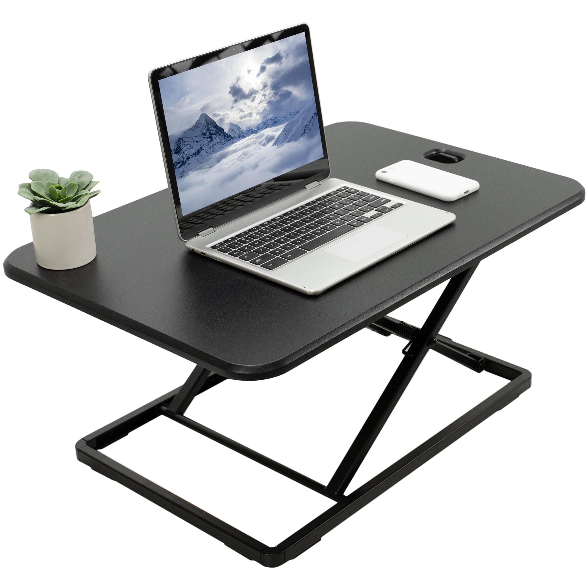 Compact Black 26" Ultra Slim Adjustable Standing Desk Converter