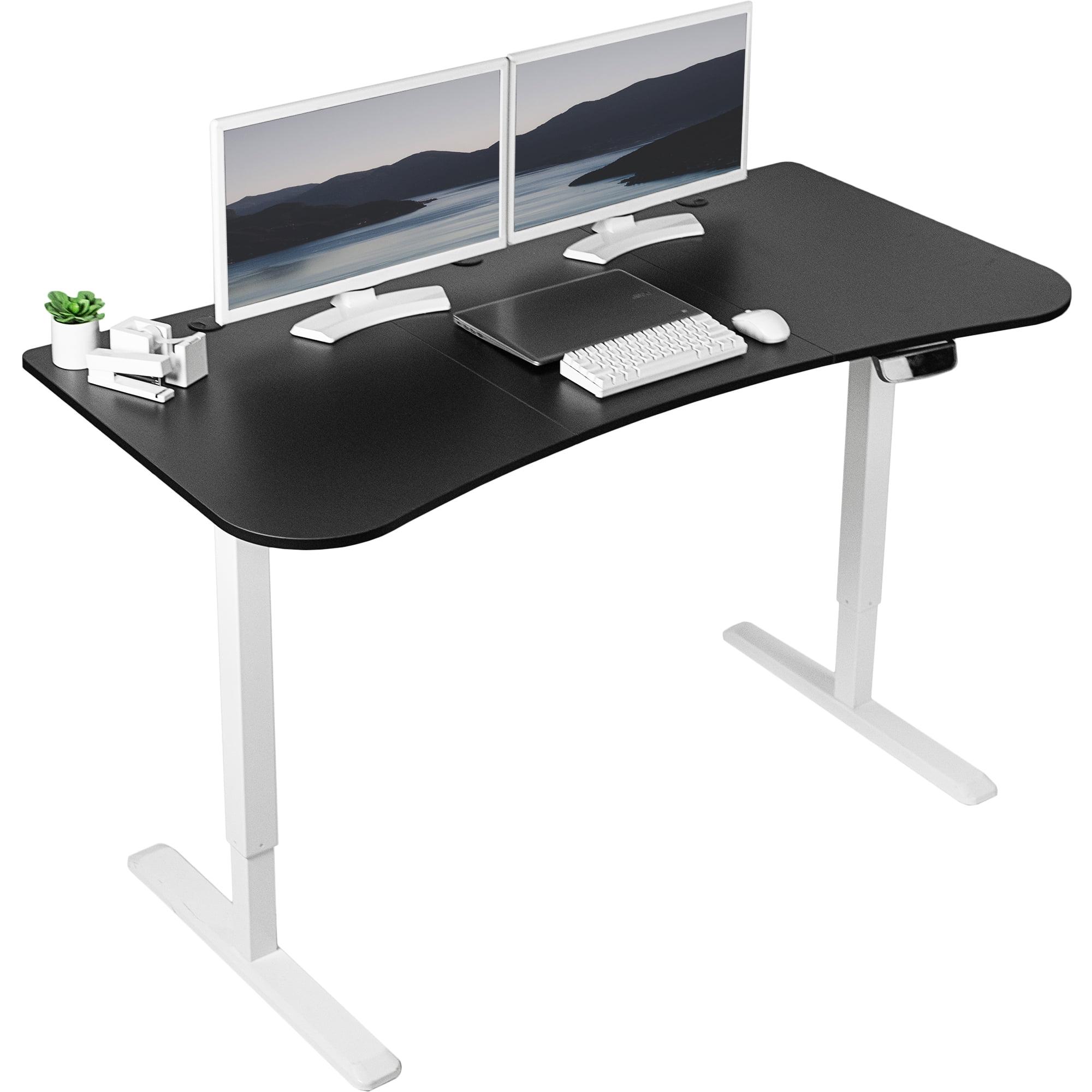 Adjustable Height 63'' Black and White Electric Standing Desk