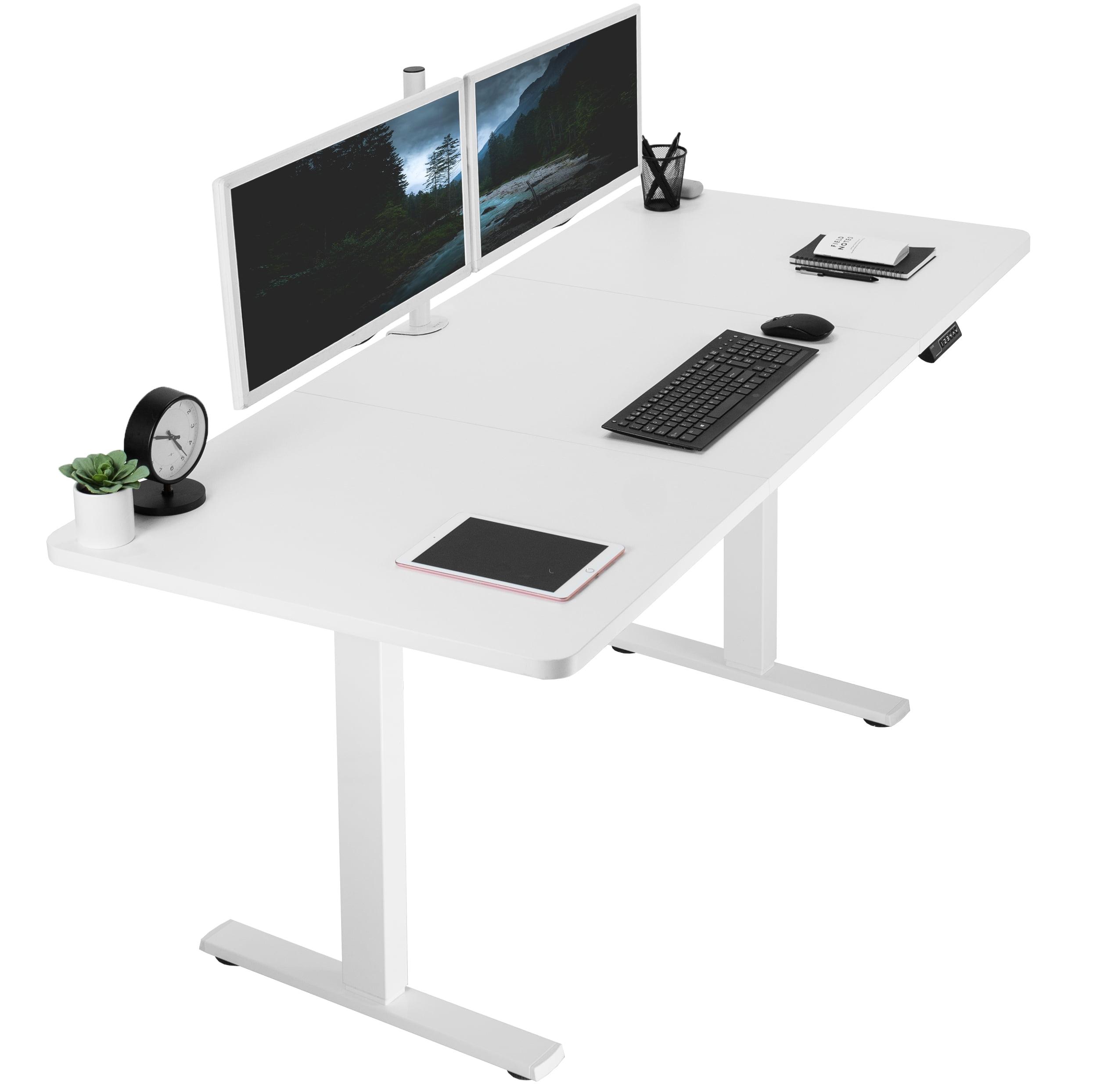 Adjustable White Electric Standing Desk with Memory Control, 71" x 30"