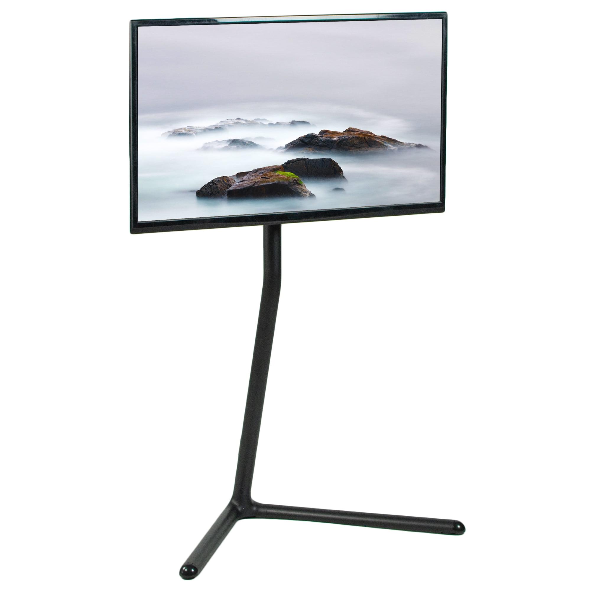 Space Travel Inspired 53" Black TV Floor Stand with Swivel Mount