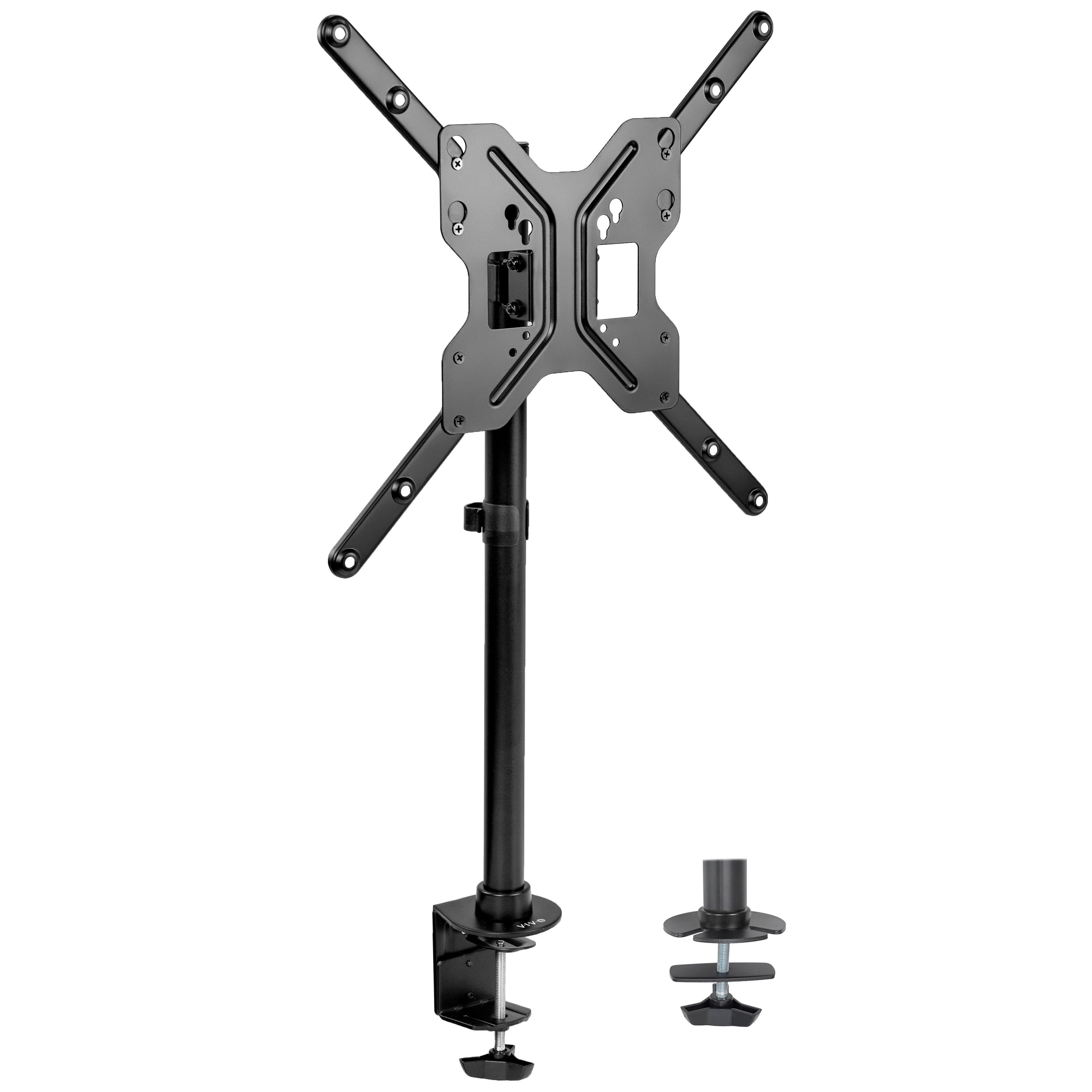 Black Adjustable Steel Full Motion TV Desk Mount with Riser