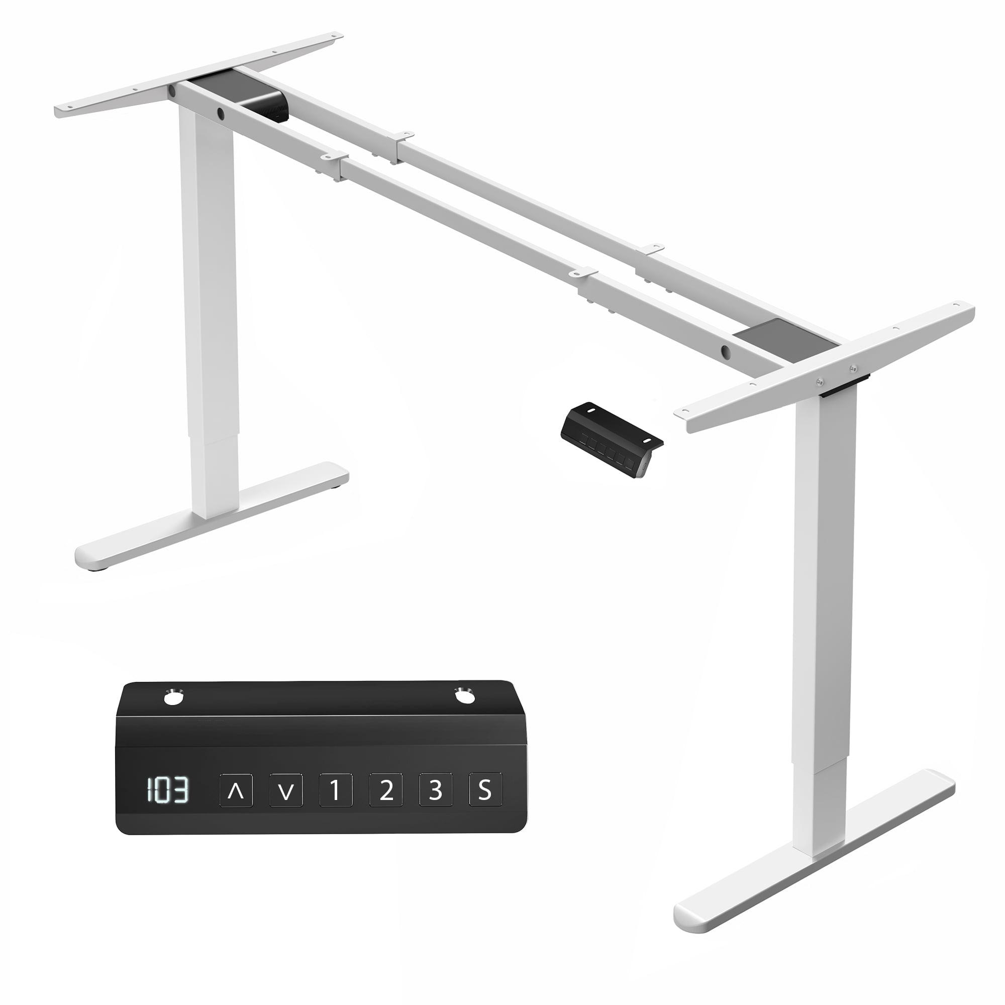 ErgoMax White Electric Adjustable Dual Motor Standing Desk Frame