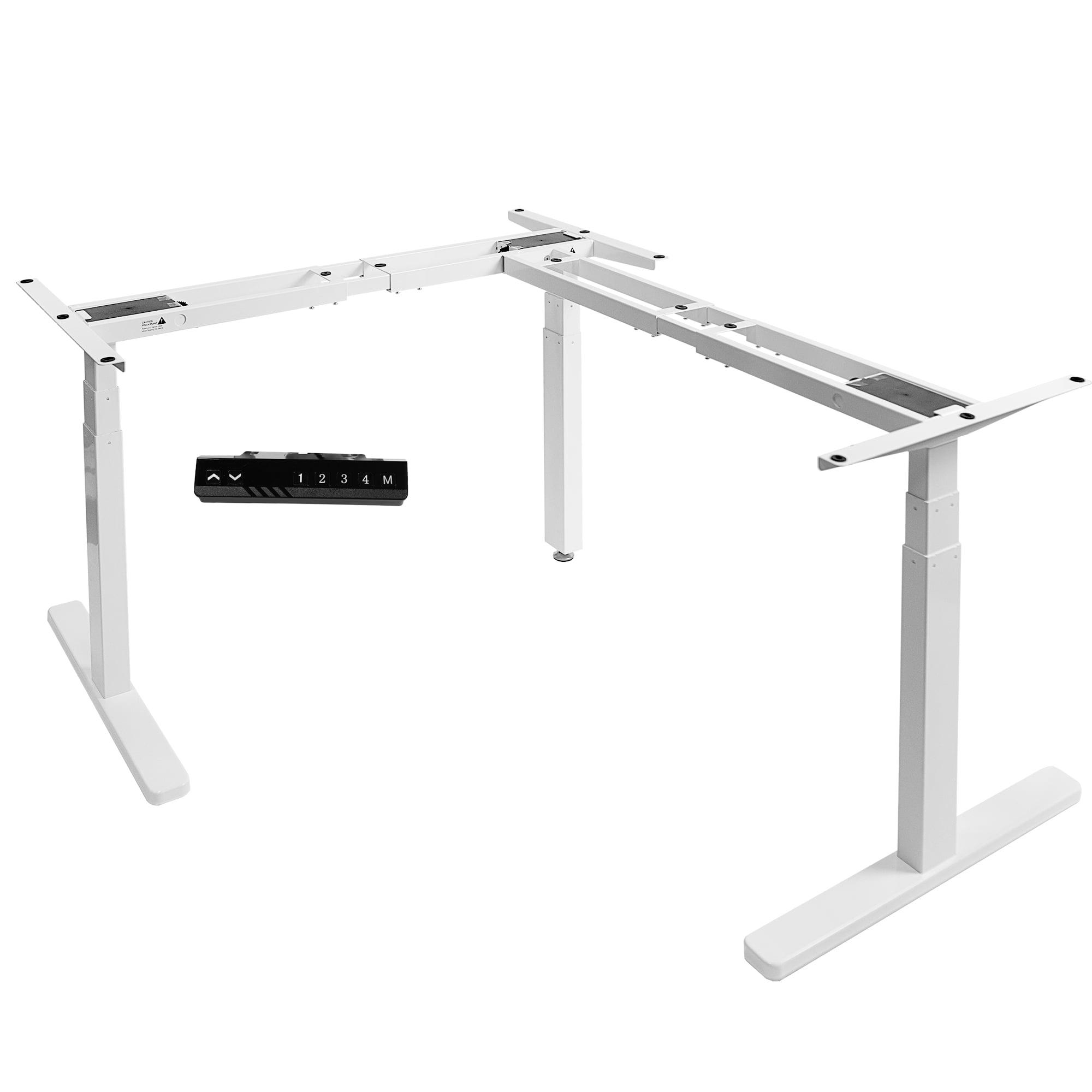 Vivo VIVO White Electric Motor Height Adjustable Corner 3 Leg Standing Desk Frame (Frame Only)