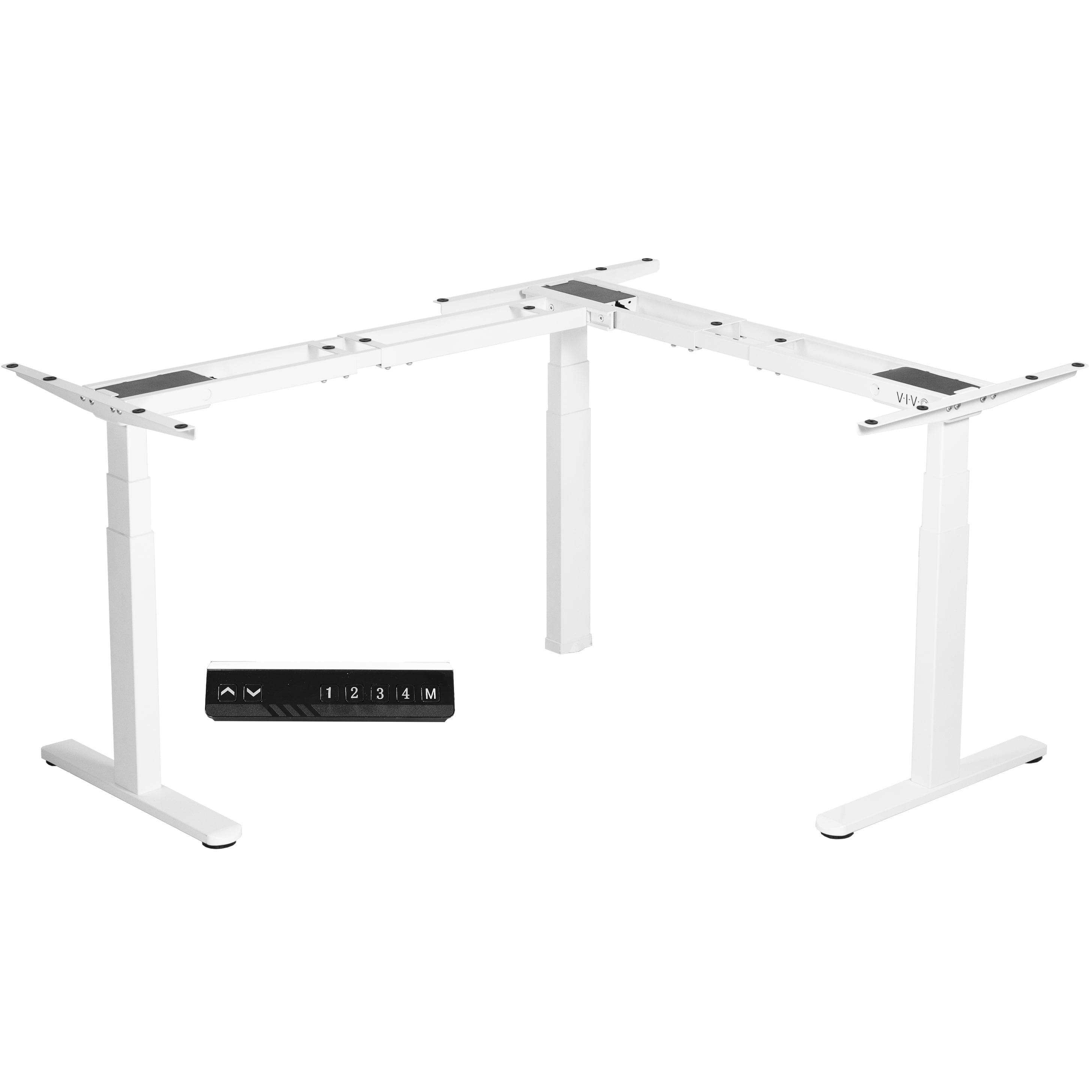 Vivo VIVO White Electric Motor Height Adjustable Corner 3 Leg Standing Desk Frame (Frame Only)
