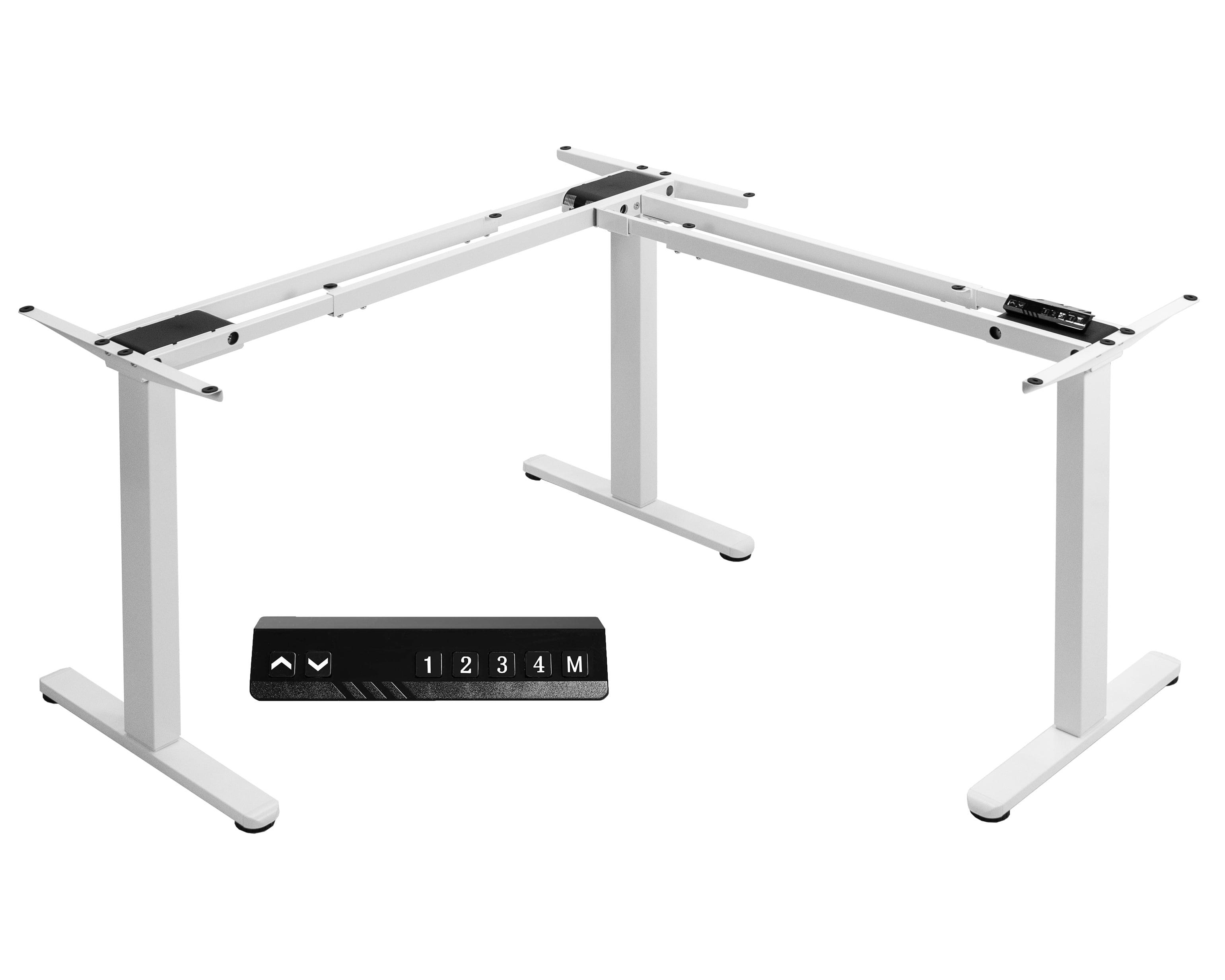 White Electric Multi-Motor Height Adjustable Corner Desk Frame