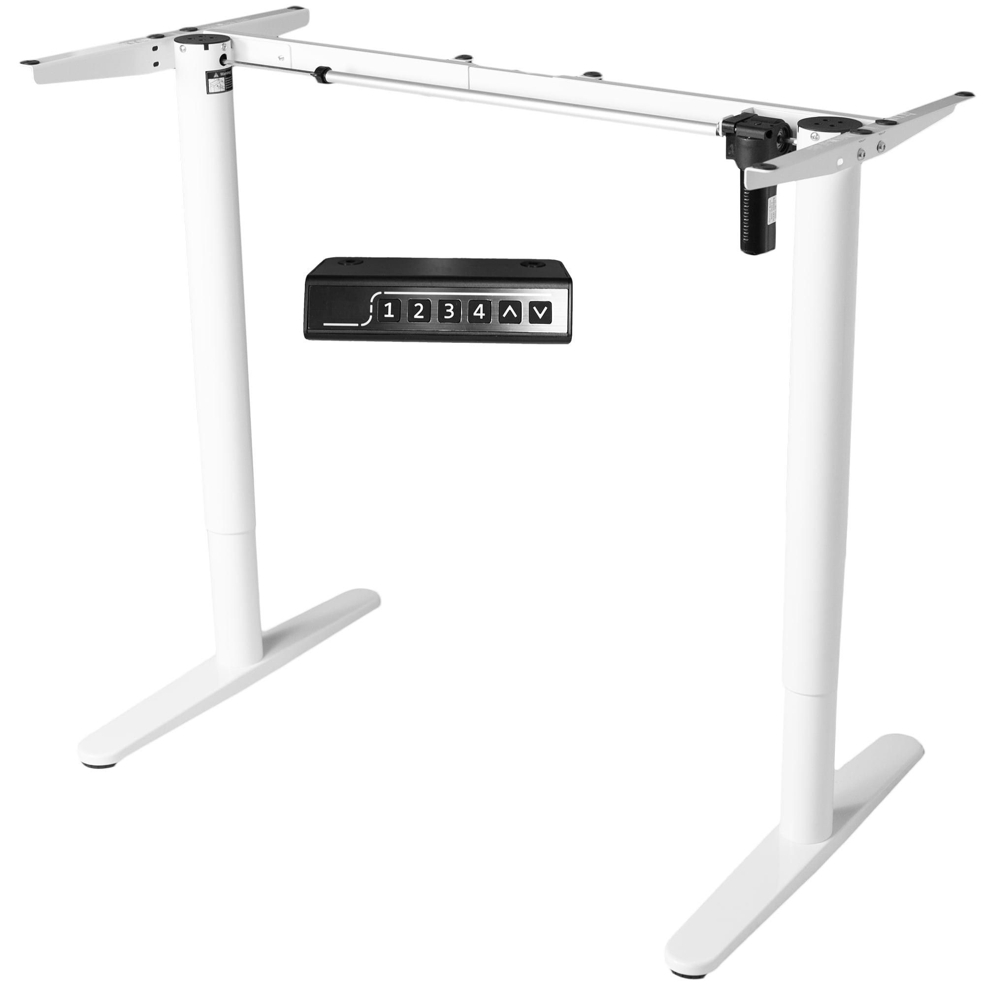 White Adjustable Electric Single Motor Computer Desk Frame