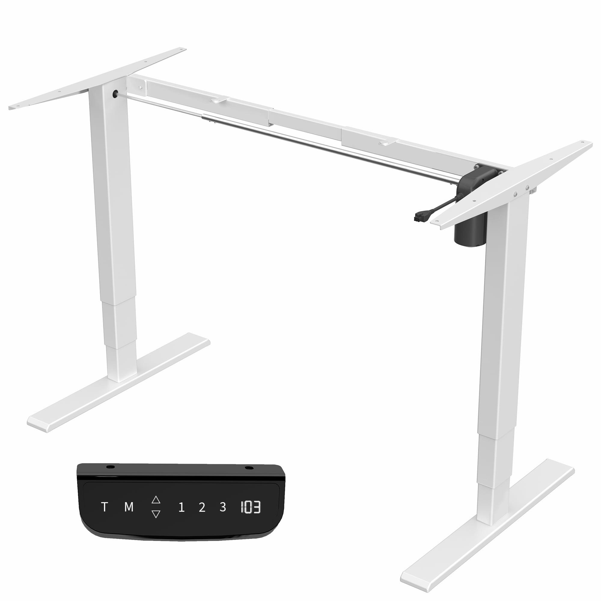 White Adjustable Electric Standing Desk Frame with Single Motor