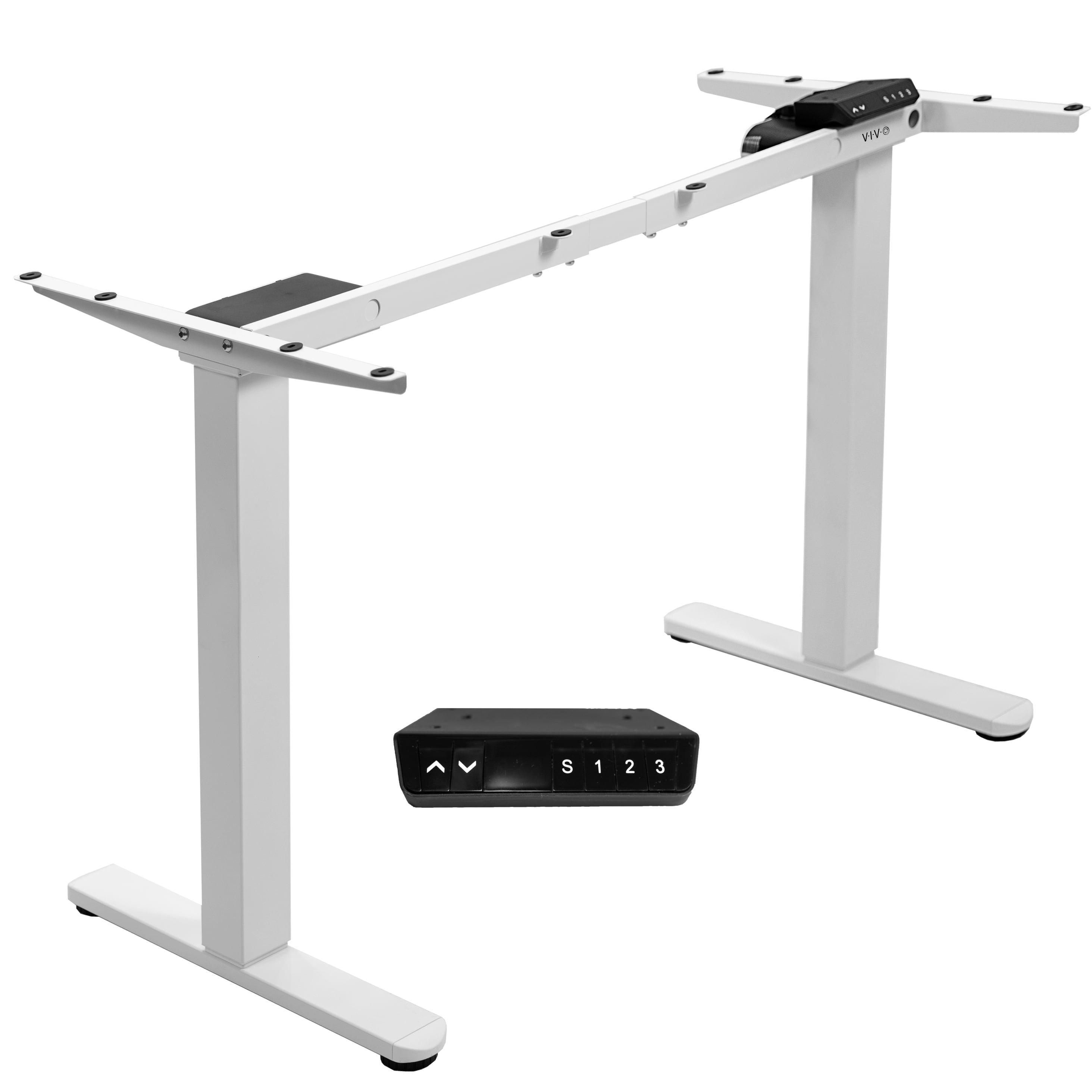 VIVO White Electric Height Adjustable Dual Motor Desk Frame