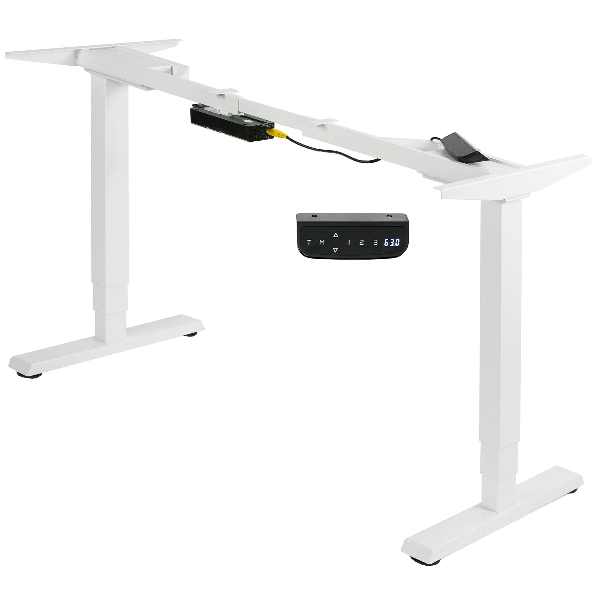 Elegant White Electric Adjustable Standing Desk Frame, Dual Motor