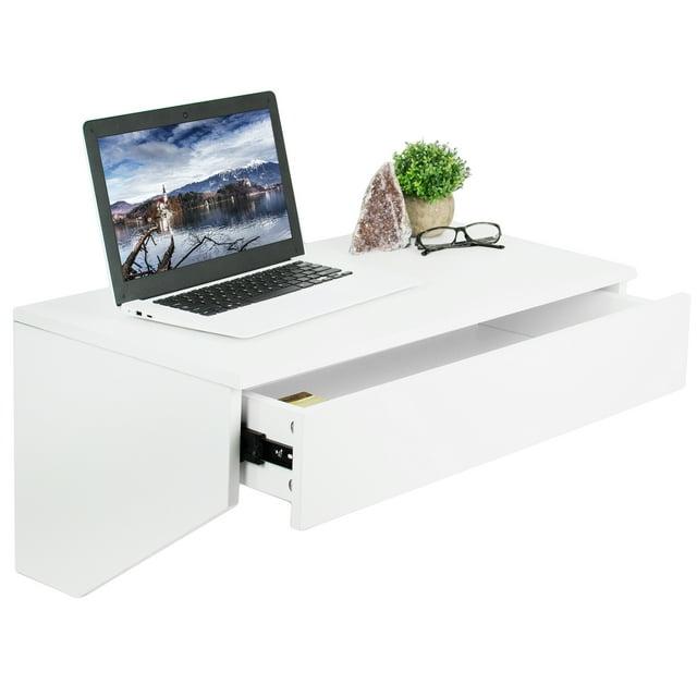 Vivo VIVO White Floating Wall Mounted Storage Shelf, Desk Drawer, DESK-SF01W